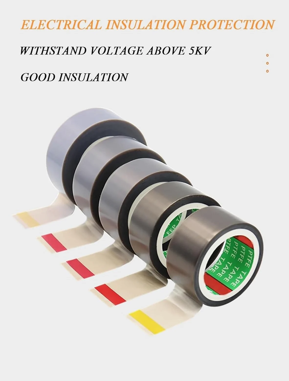 Wysokotemperaturowa izolacyjna taśma teflonowa, grubość 0,5 mm, szerokość 25-40 mm, klej PTFE do maszyn do pakowania próżniowego w przemyśle elektrycznym, długość 10 metrów(38mm)