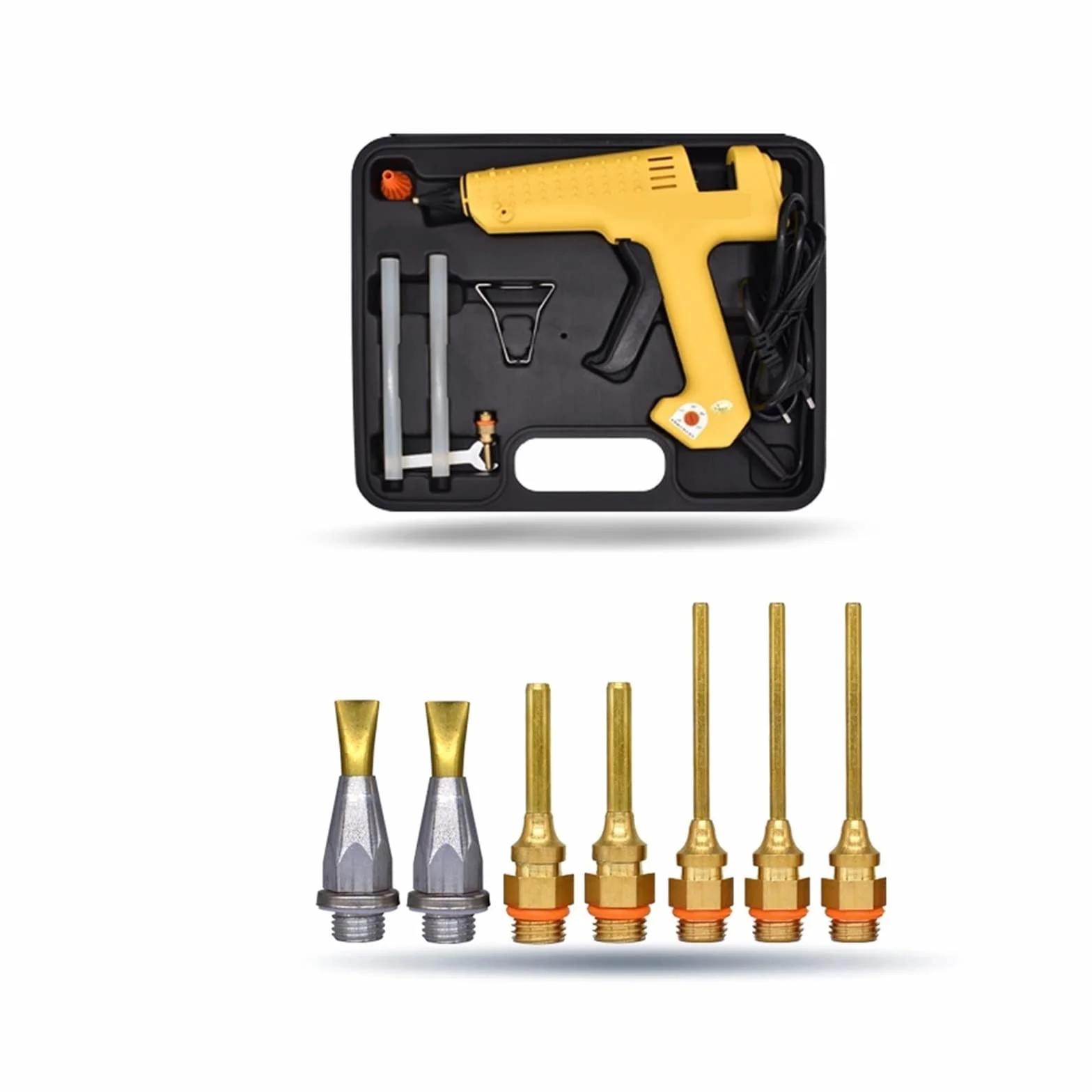 250W Profesjonalny Pistolet Do Klejenia Na Gorąco Z Zestawem Narzędzi Czysta Miedź Dysza Regulowana Temperatura Wysoka Moc Wykorzystanie 11mm Klej W Sztyfcie Szybkie Nagrzewanie(SET-4)