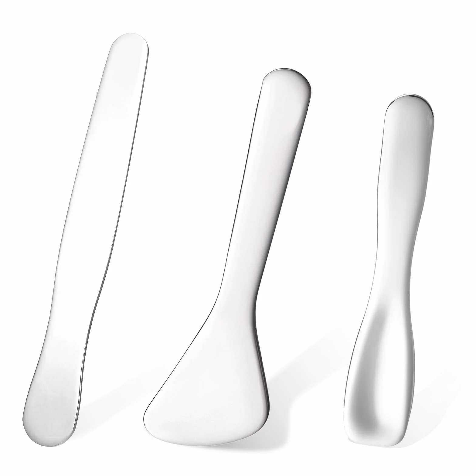 simarro 3 sztuki szpatułek kosmetycznych, mini metalowa szpatułka do makijażu, zakrzywiona szpatułka do pielęgnacji skóry, kosmetyczka, szpachelka kosmetyczna, do maski, balsamu, kremu nawilżającego