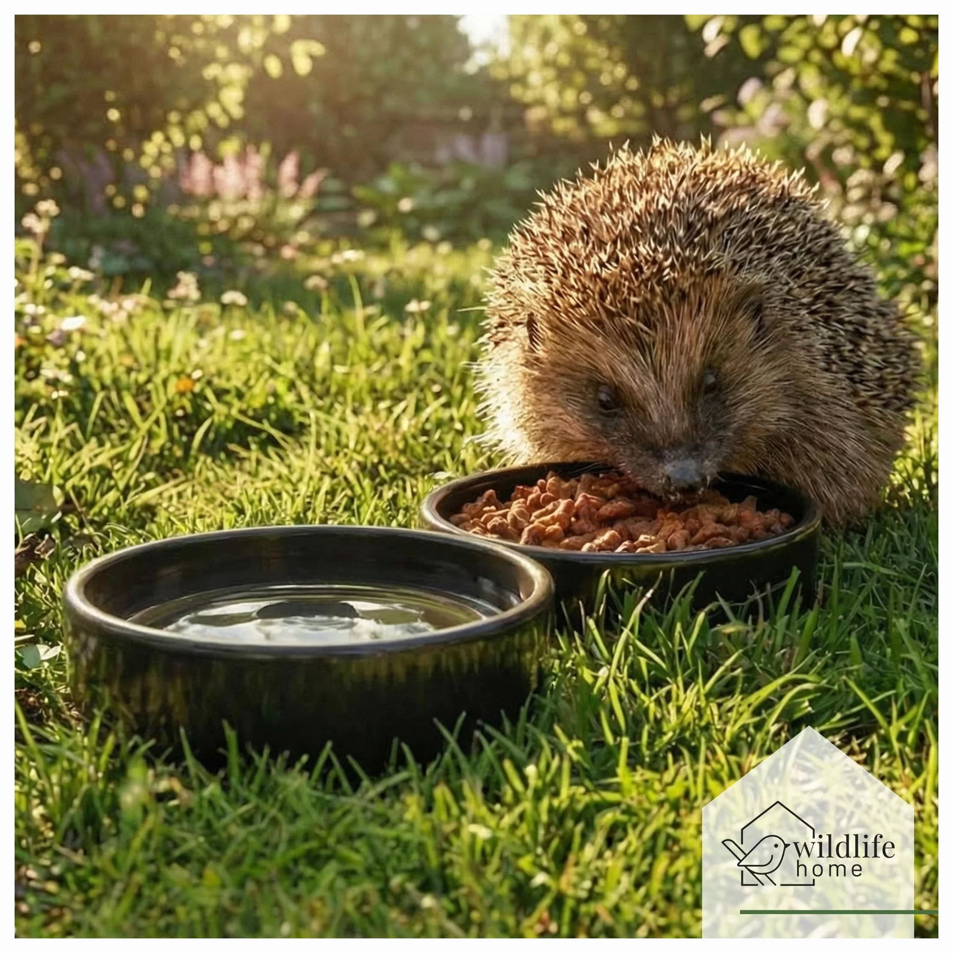 Miska na karmę dla jeży WILDLIFE HOME stojąca 12 cm zestaw 2 szt. odporna na warunki atmosferyczne
