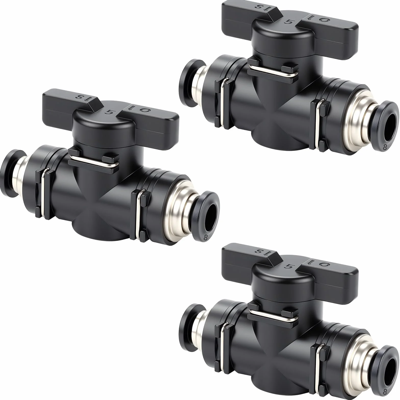 3 sztuki złączki pneumatyczne proste 8 mm