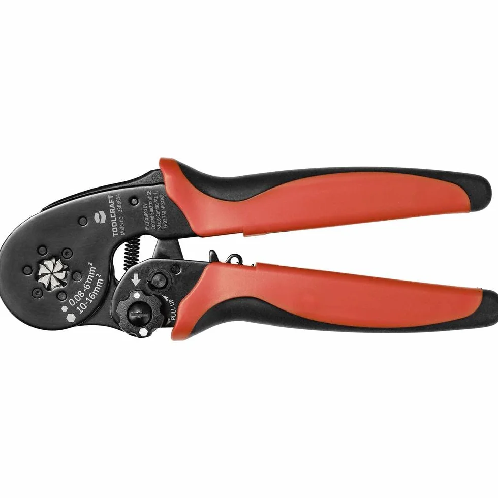 TOOLCRAFT TO-7165962 szczypce zaciskowe tulejki kablowe 0,08 do 16,0 mm² z szybką regulacją