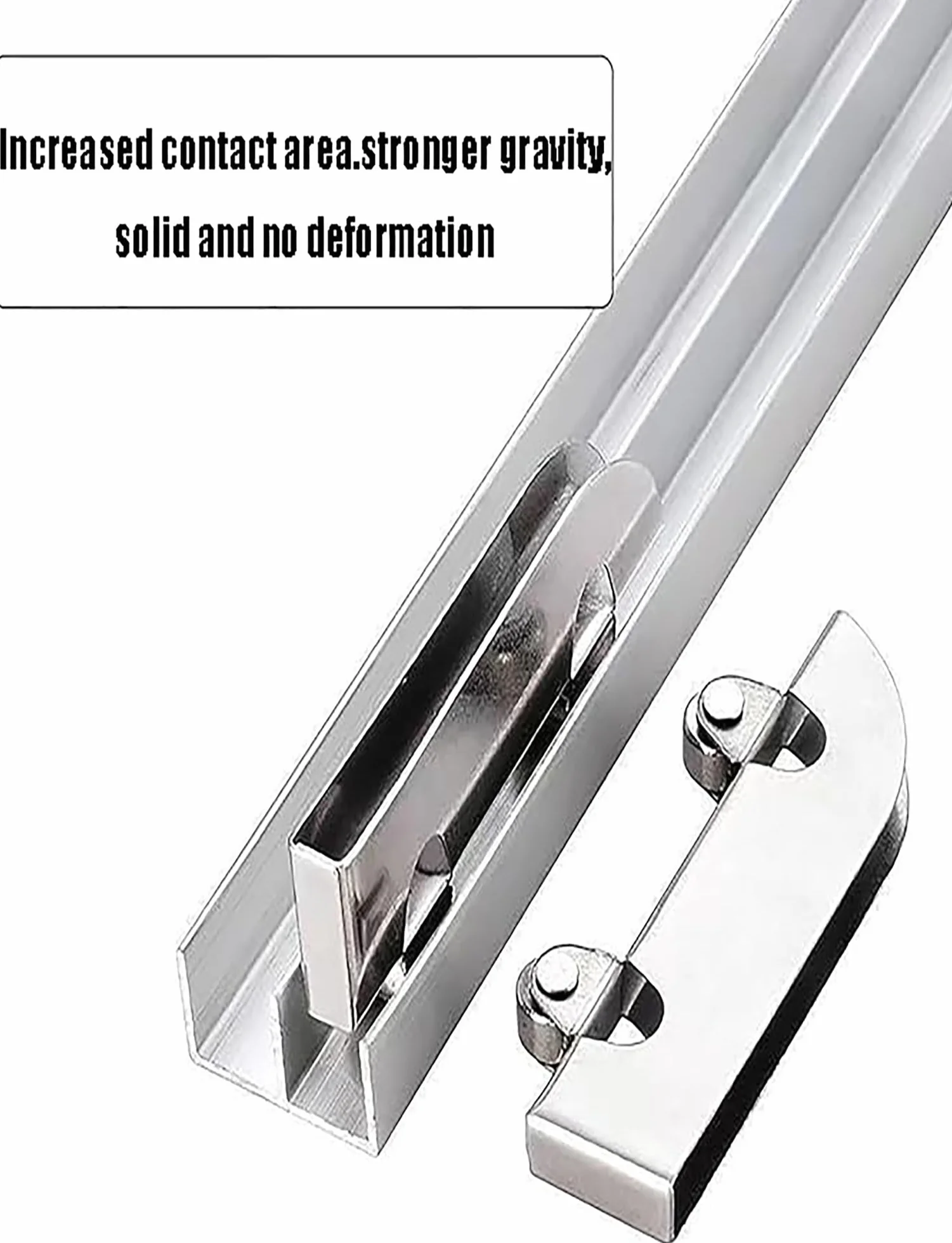 Szyna do drzwi przesuwnych ze szkła akrylowego, pogrubiona podwójna szyna do szkła 5-8 mm, akcesoria do kół szynowych ze stopu aluminium do witryn wystawowych