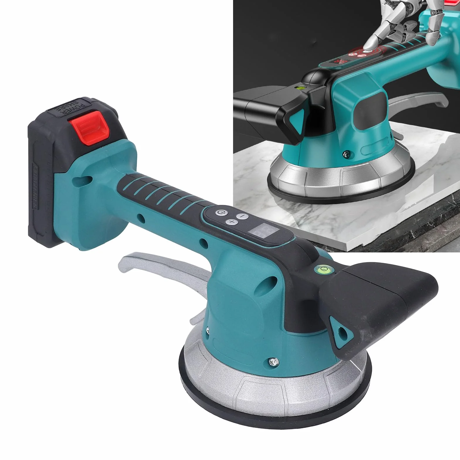 Urządzenie Wibracyjne Elektryczne do Płytek, 145 mm, 10 Prędkości, Zasysanie 150 kg, z Wyświetlaczem