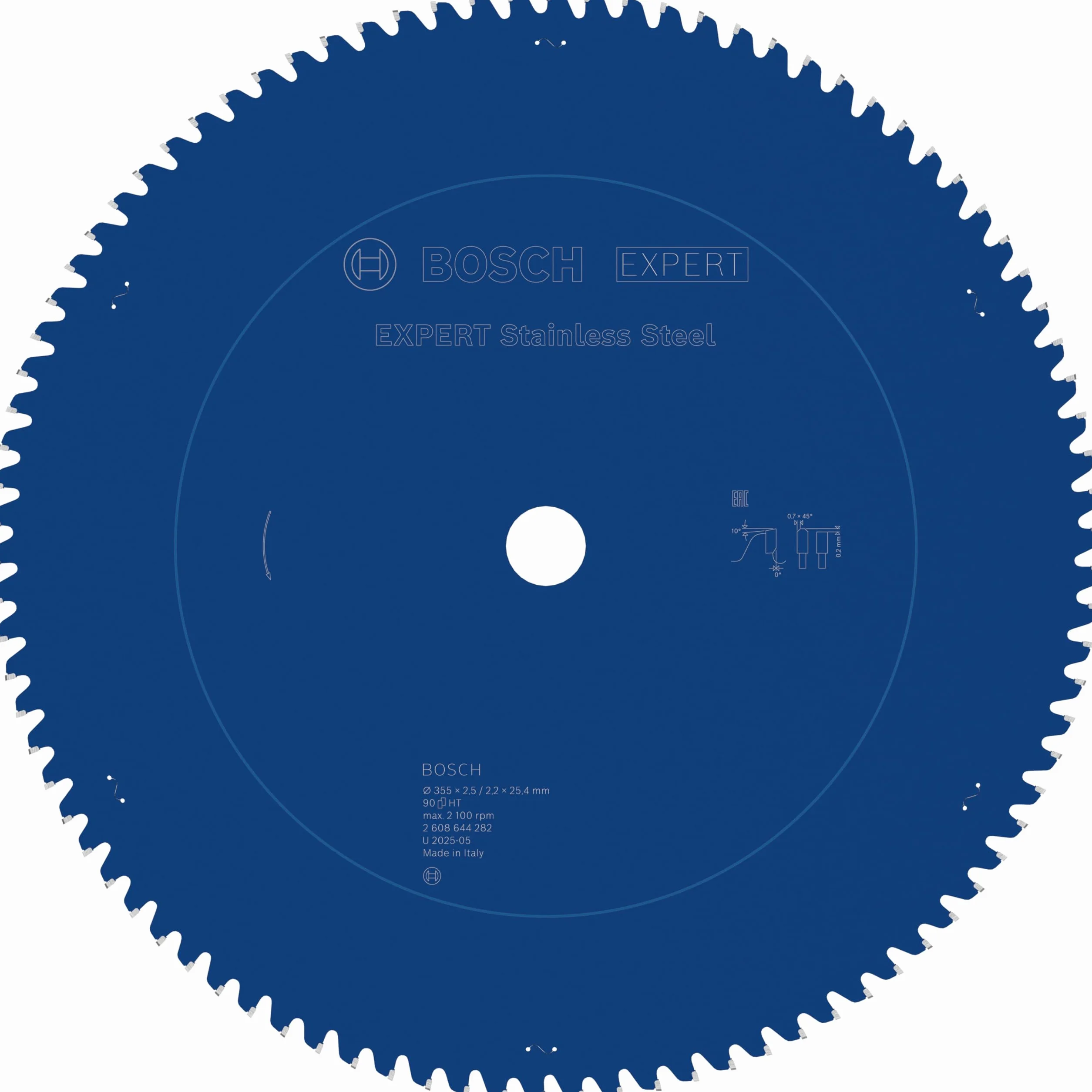 Bosch Professional Brzeszczot do piły tarczowej Expert for Stainless Steel (stal nierdzewna, 355 x 25,4 x 2,5 mm, 90 zębów, akcesoria do piły tarczowej)