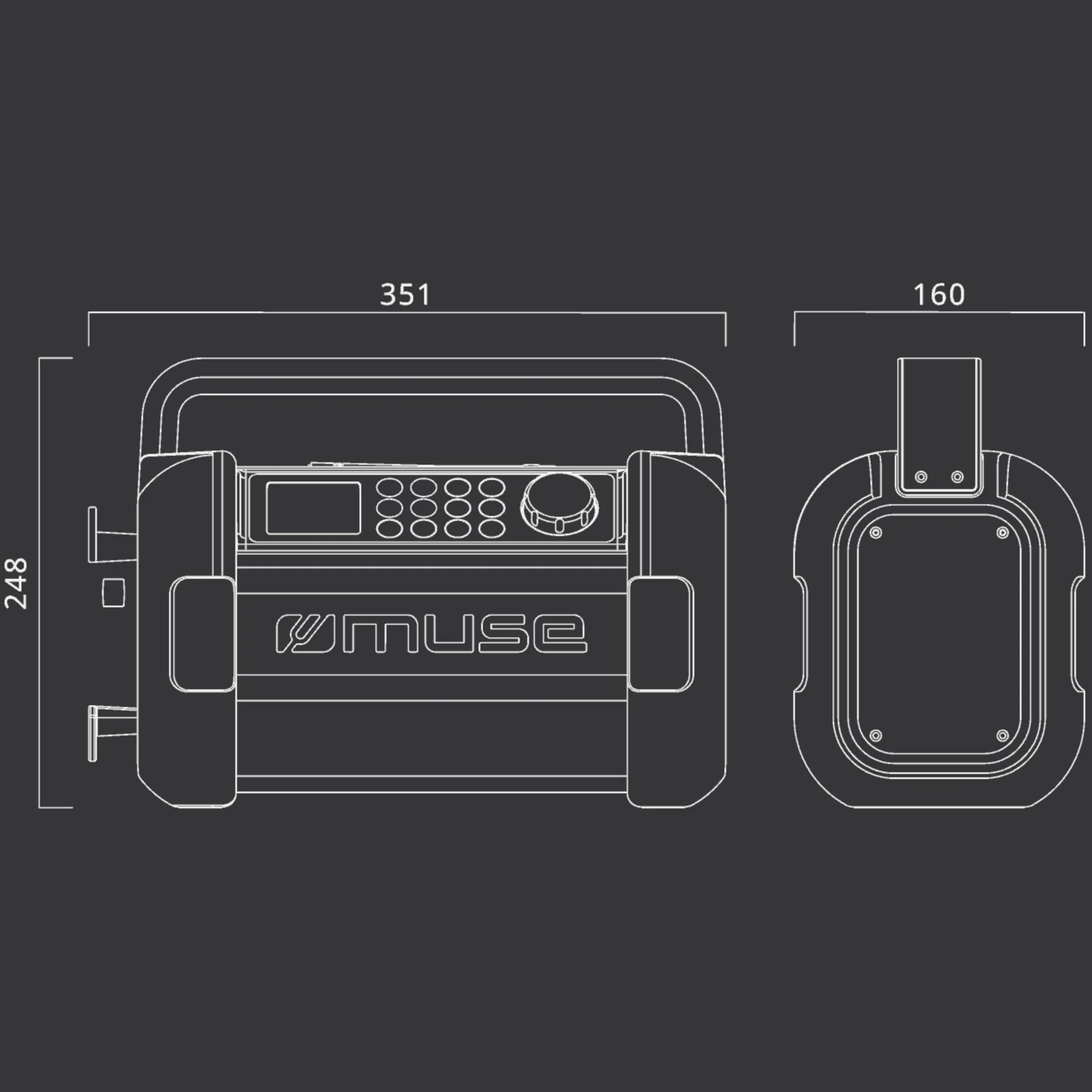 Muse M-928 BTY radio na plac budowy, wytrzymałe, odporne na kurz i wodę bryzgową (IP64), z Bluetooth i radiem FM, zintegrowaną ładowarką i złączem USB-C, czarno-żółte