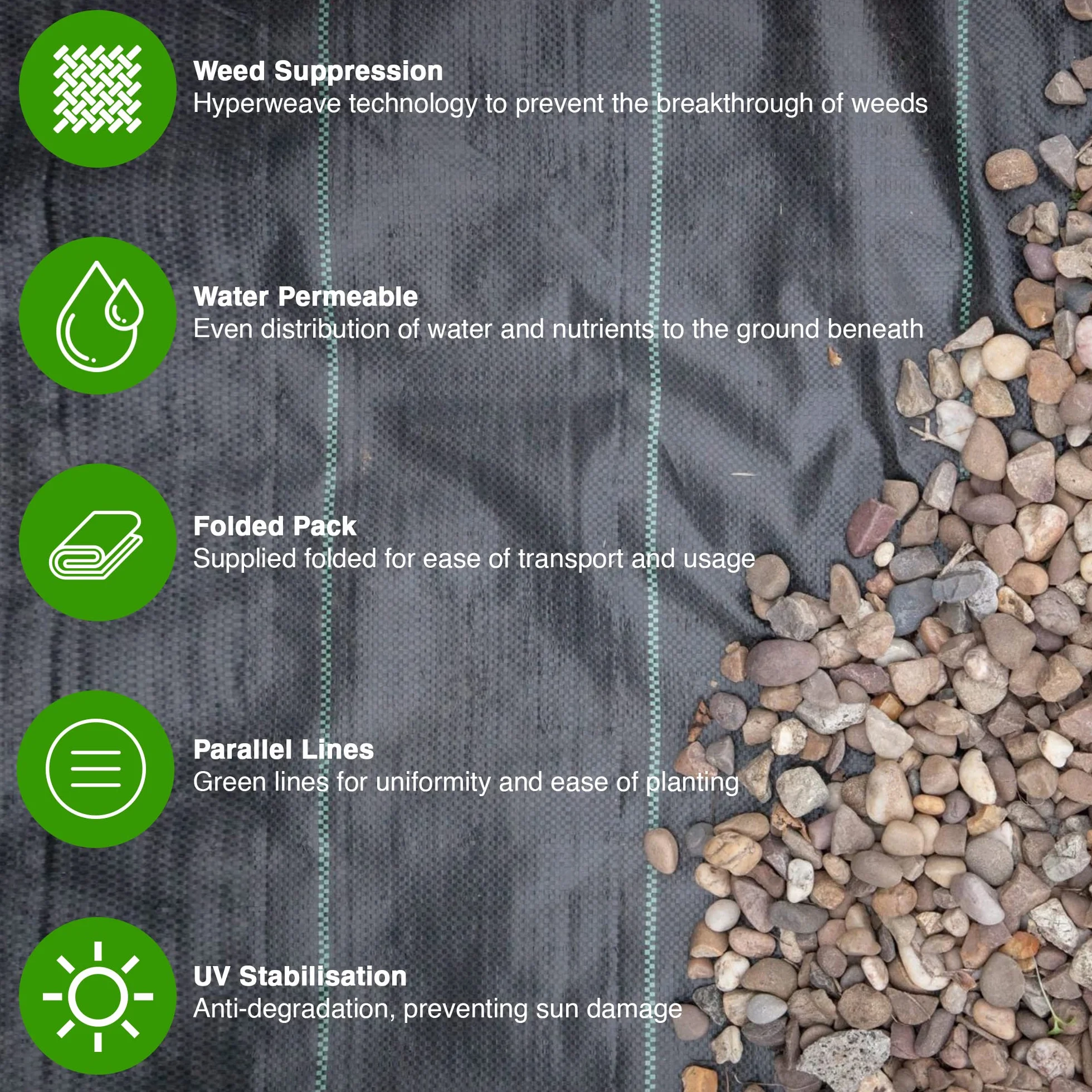 Płótno przeciw chwastom GroundMaster 2 m x 5 m 100 g/m² wodoodporne do ogrodu