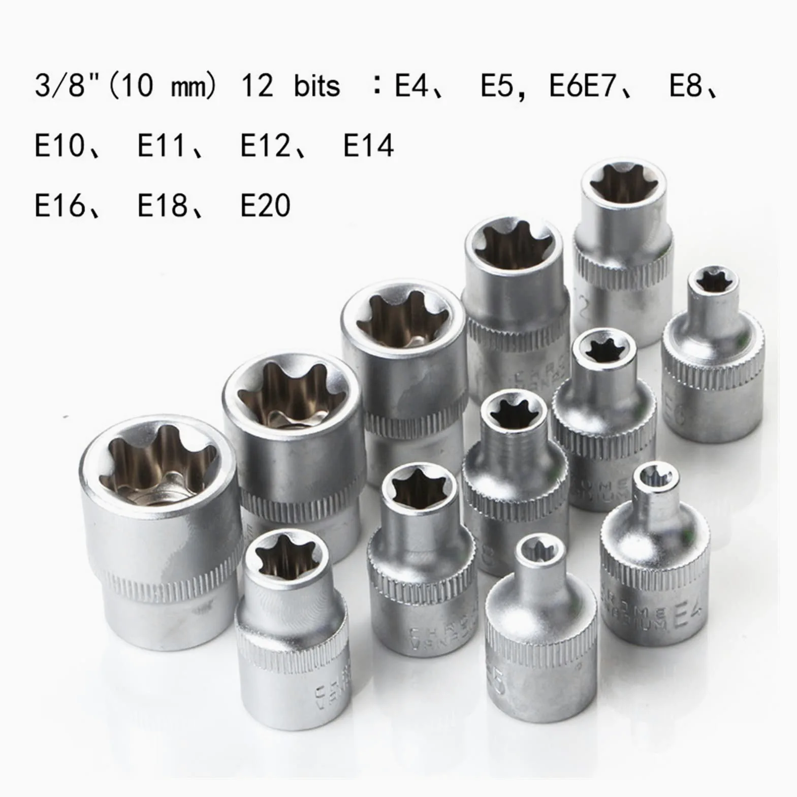 yaoqijie Gniazdo Torx Star Set & Bit Male Kobieta E Gniazda z Torx Narzędzie Ki, zewnętrzny moment obrotowy Gniazdo Ustaw narzędzie do naprawy silnika lasting (Color : 29PCS)