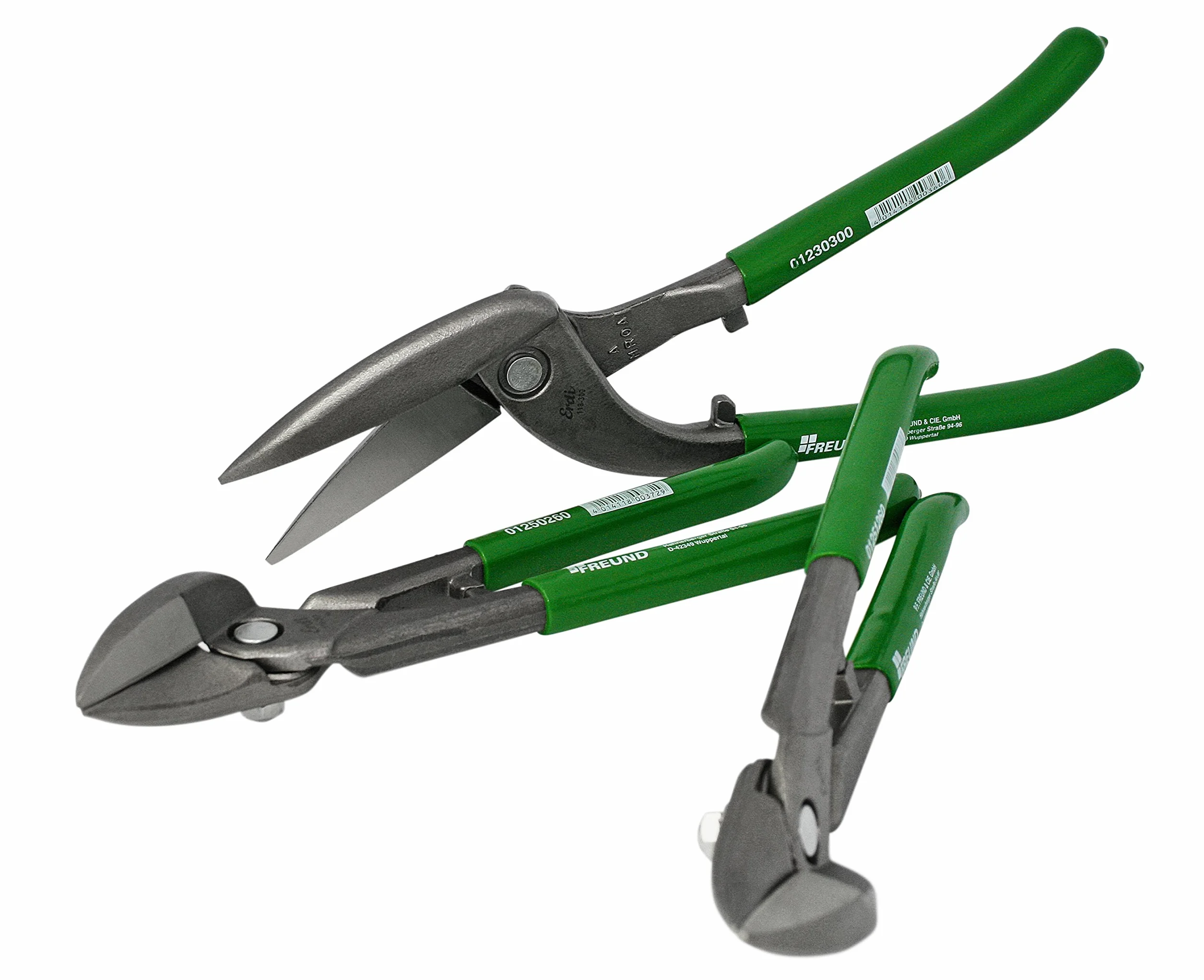 FREUND Bunde Nożyce do blachy 01230300 Pelikan Snip 01251260 Nożyce do cięcia kombinowanego lewy 012501260 Nożyce do cięcia kombinowanego prawego