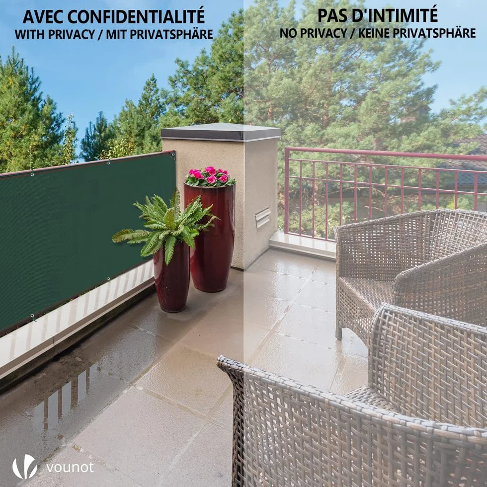 VOUNOT Siatka maskująca 1 x 10 m, HDPE, 230 g/m², 95% zacienienia, zielona