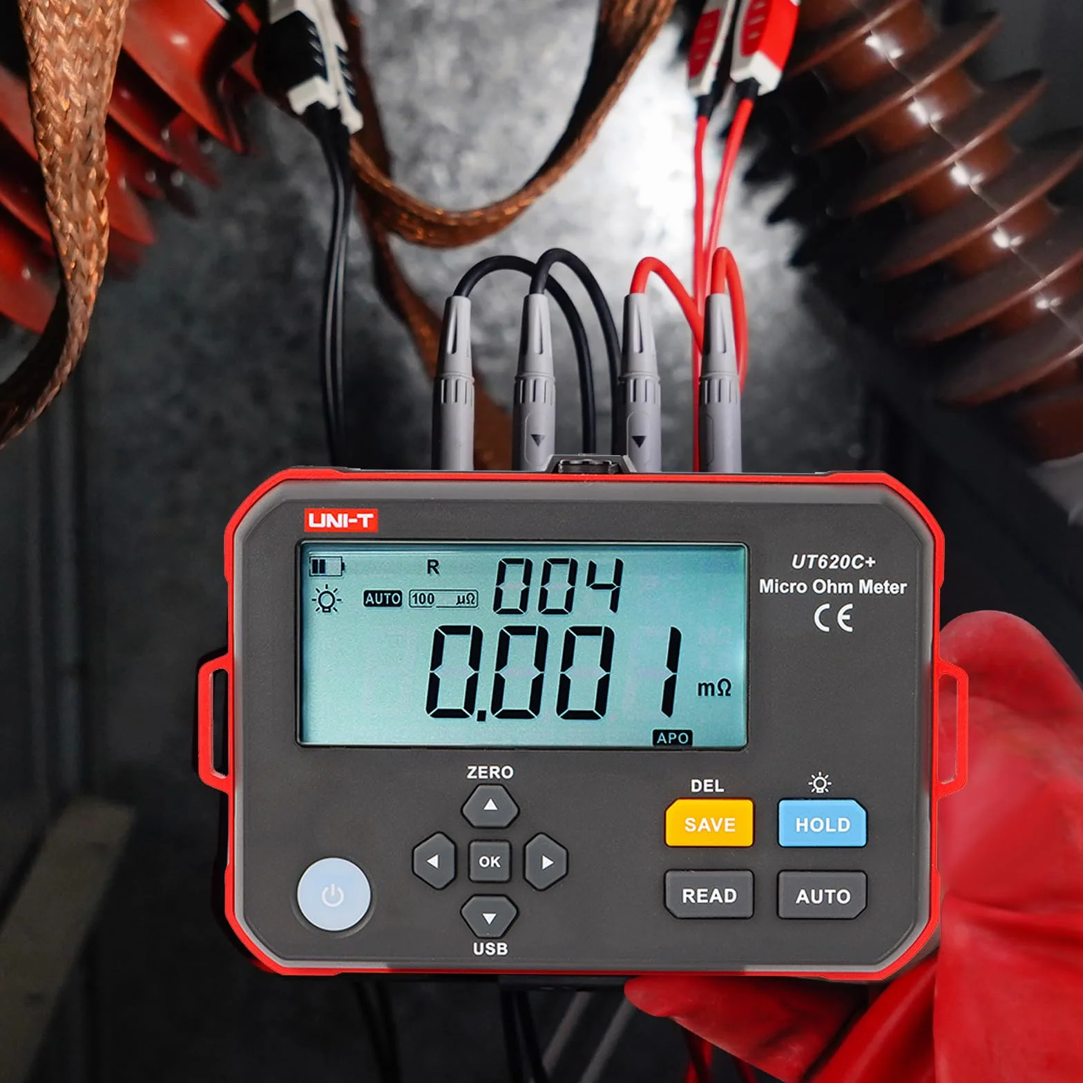 UNI-T UT620C+ cyfrowy miernik niskiego oporu DC, mikro-omomierz, tester rezystancji kabli, przewodów/cewek/silników, 0,001 mΩ ~ 300,0 kΩ