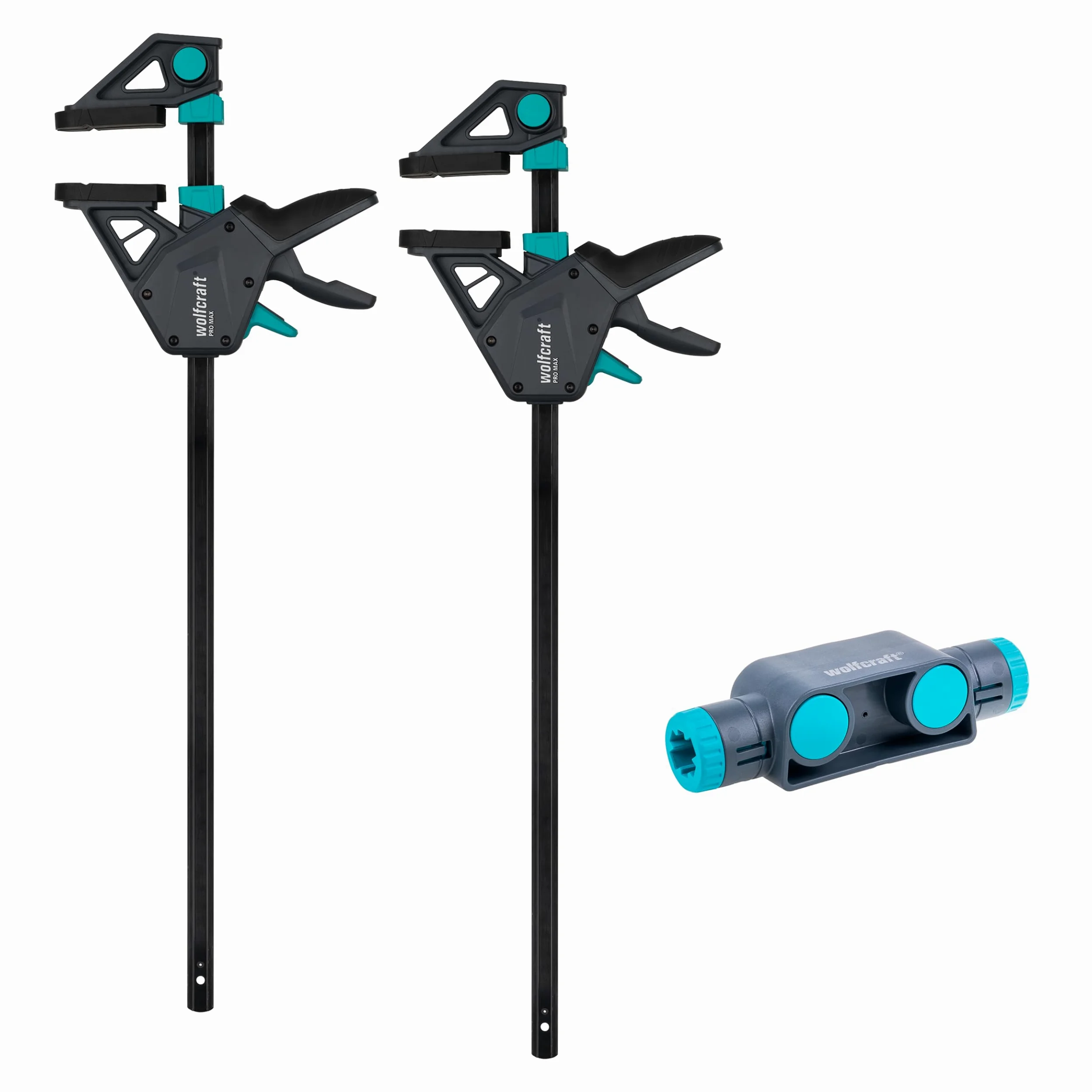 wolfcraft 8663060 - PRO MAX + zestaw zacisków ręcznych + złącze - siła zacisku 250kg