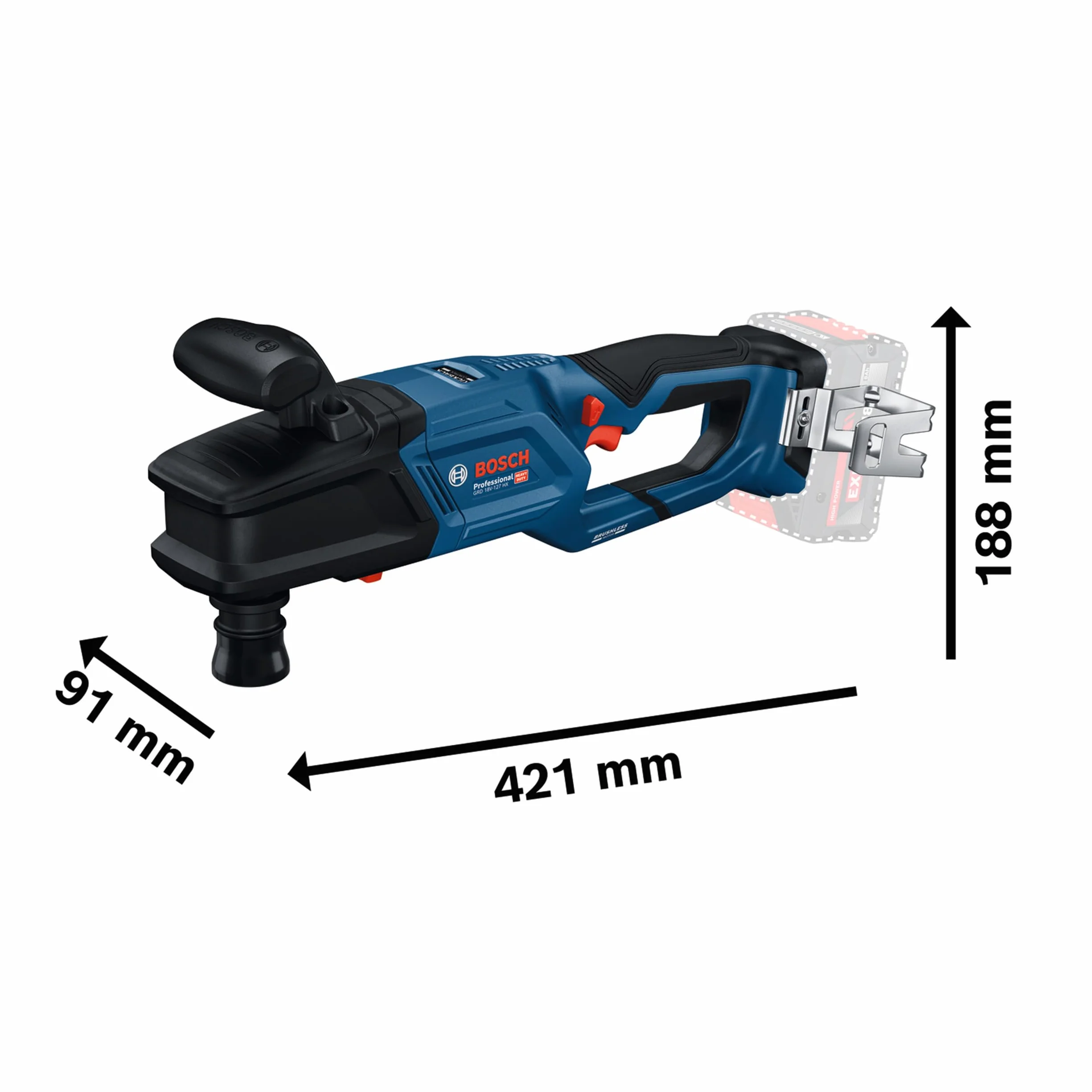 Bosch Professional 18V System Akumulatorowa wiertarko-wkrętarka kątowa GRD 18V-127 HX