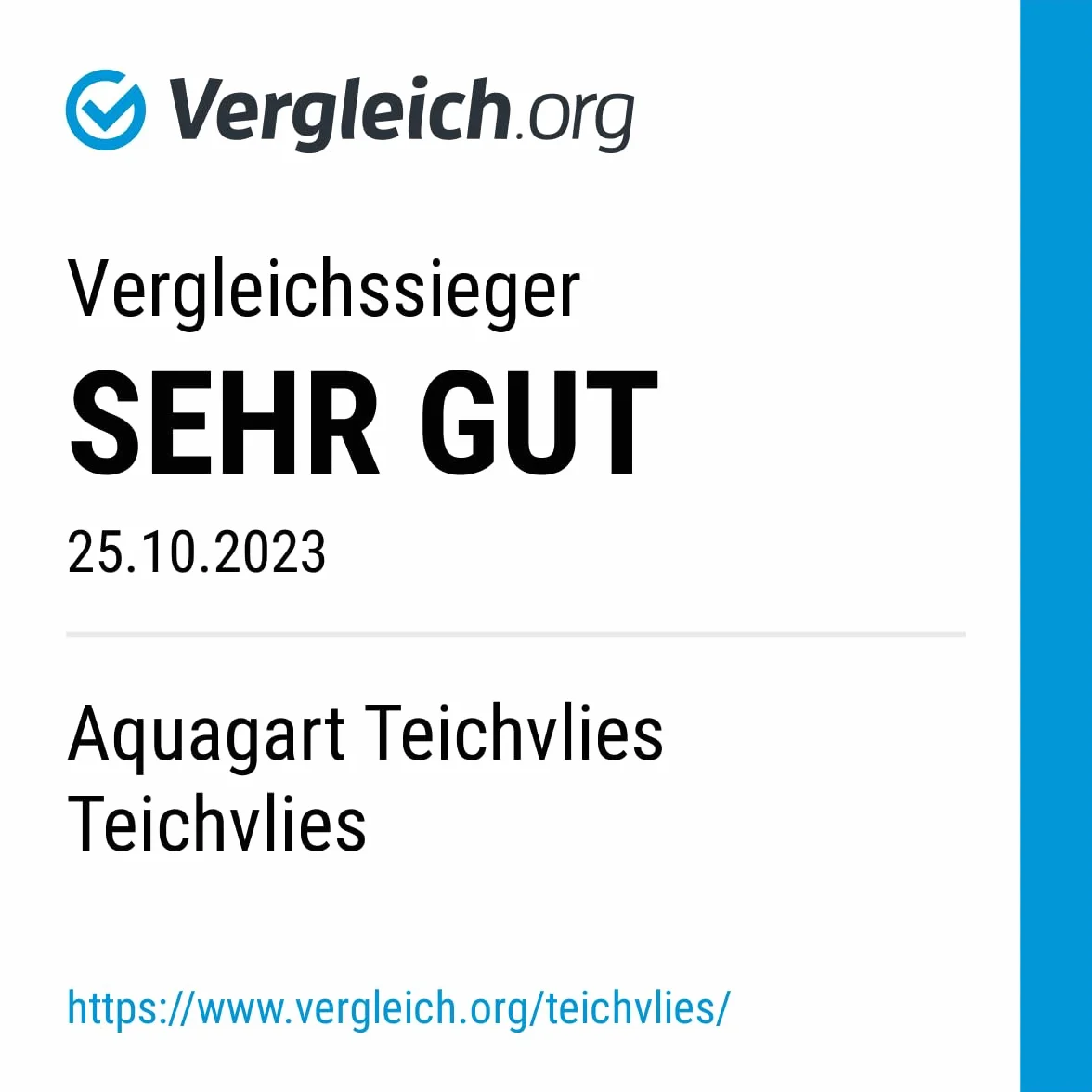 Aquagart Teichvlies 500g 26m² 2m Rollenbreite Schutzvlies für Teichfolie Pool Unterlage