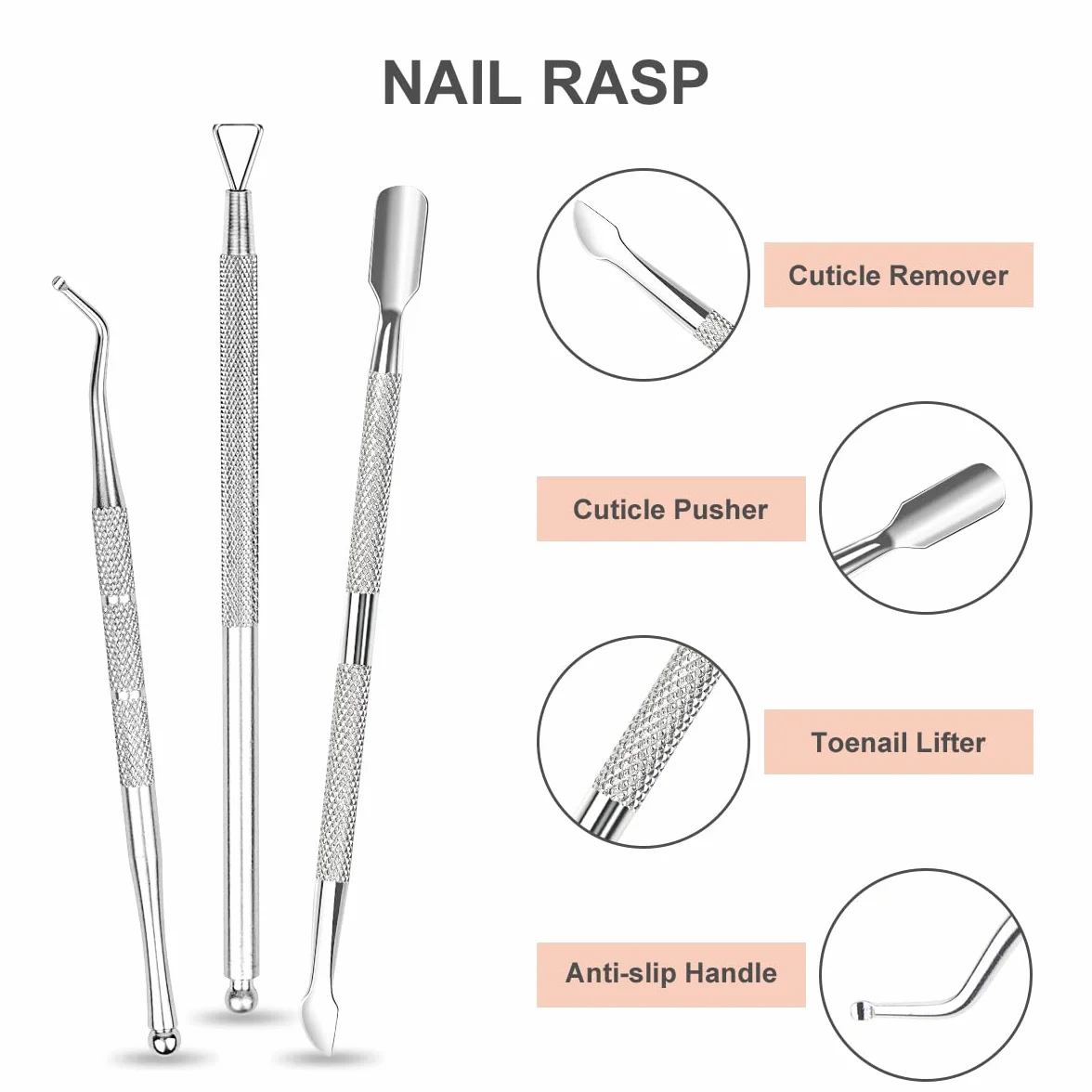 ACWOO Cążki do Skórek, Zestaw 4w1 do Pielęgnacji Skórek z Nożykiem do Skórek, Profesjonalne Narzędzia ze Stali Nierdzewnej do Manicure i Pedicure do Paznokci Rąk i Stóp