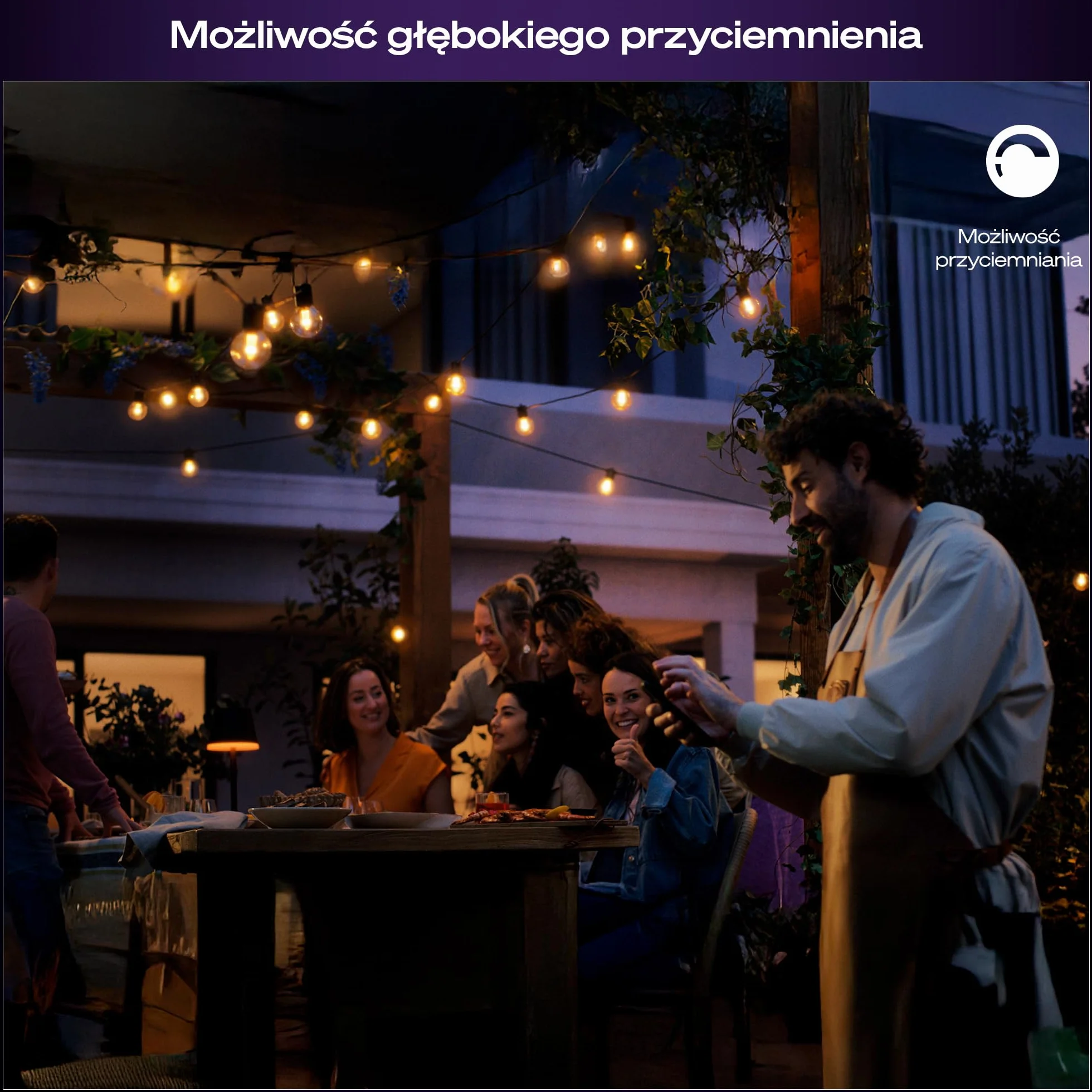 Philips Hue Festavia Globe Oświetlenie Zewnętrzne 7M 10 Żarówek Ściemniane Kompatybilne z Alexa Google Assistant Apple Home