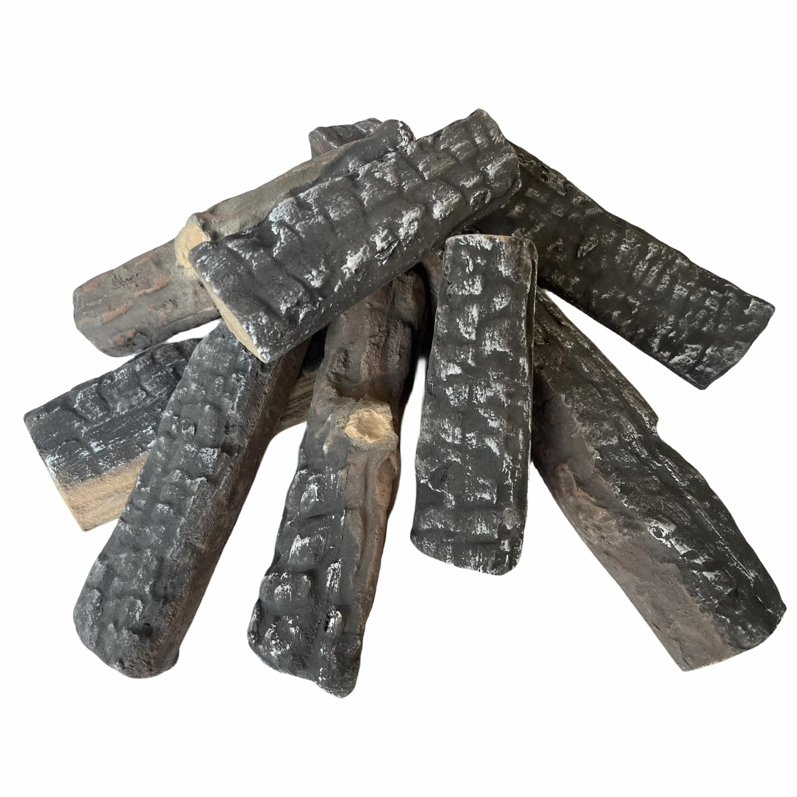 Dzienniki gazowe, 8 sztuk, sztuczne drewno opałowe, dekoracyjne kłody ceramiczne, do kominków wewnętrznych i zewnętrznych, paleniska, gazowe, wentylowane, bezwentylacyjne, elektryczne, etanolowe