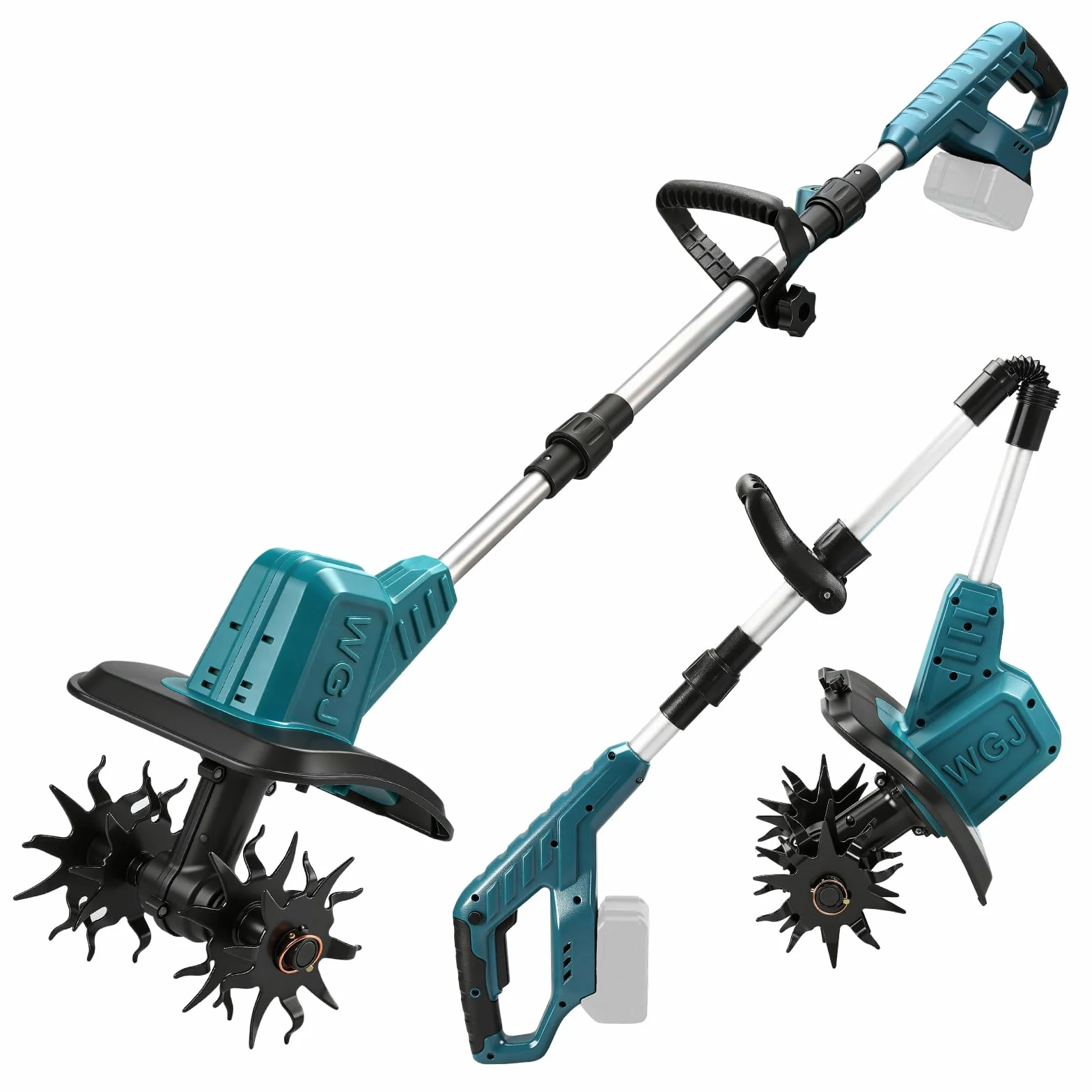 Akumulatorowa glebogryzarka kompatybilna z akumulatorem Makita 18 V, 550 W, składana, szerokość robocza 22 cm, głębokość robocza 17 cm, bezszczotkowa glebogryzarka elektryczna do ogrodu i trawnika