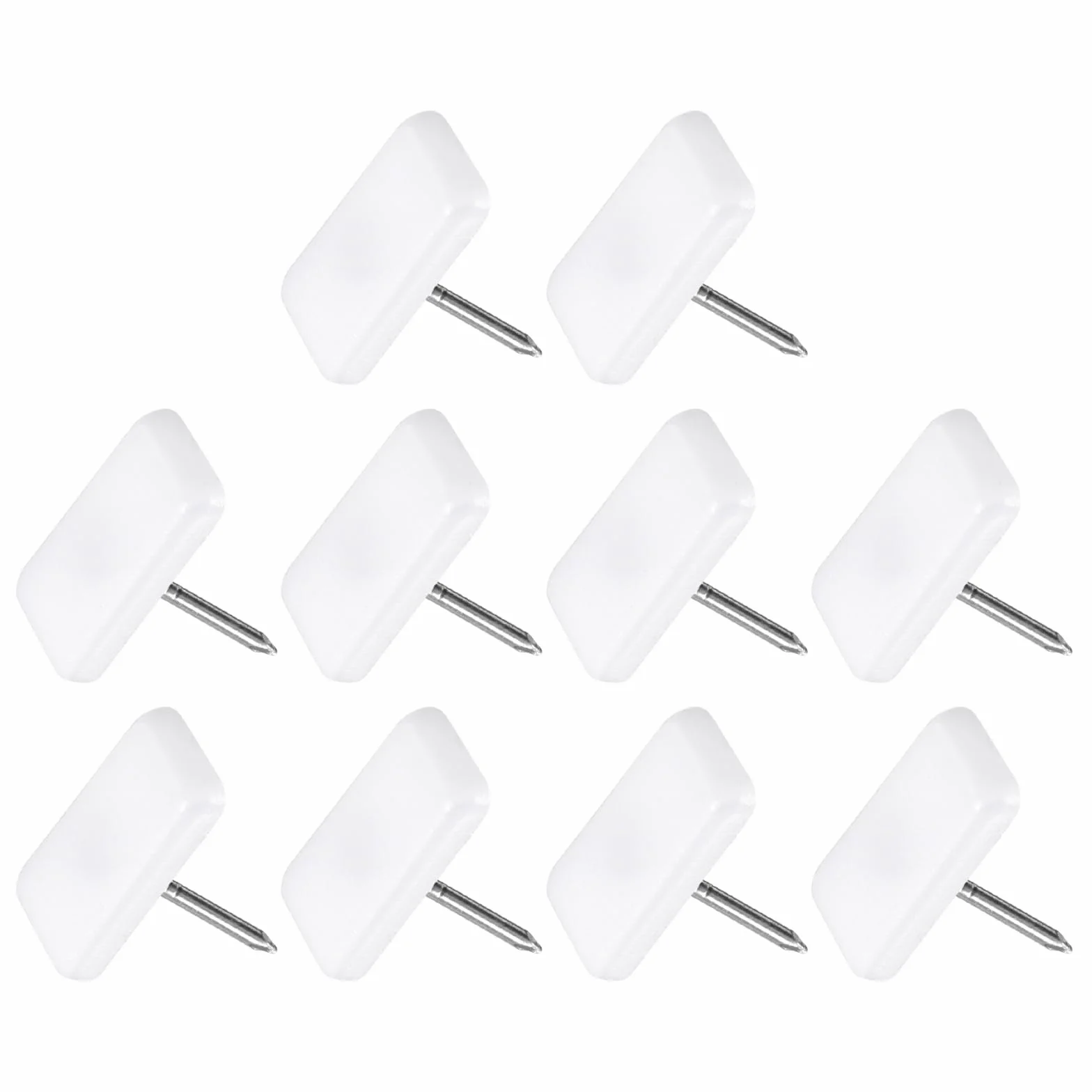 METALLIXITY Gwóźdź do mebli (19 mm/0,75 cala) 20 szt., plastikowe kwadratowe ślizgacze na krzesło - do krzeseł, sofy, mebli, suwaków, ochraniacz, podkładka, biały