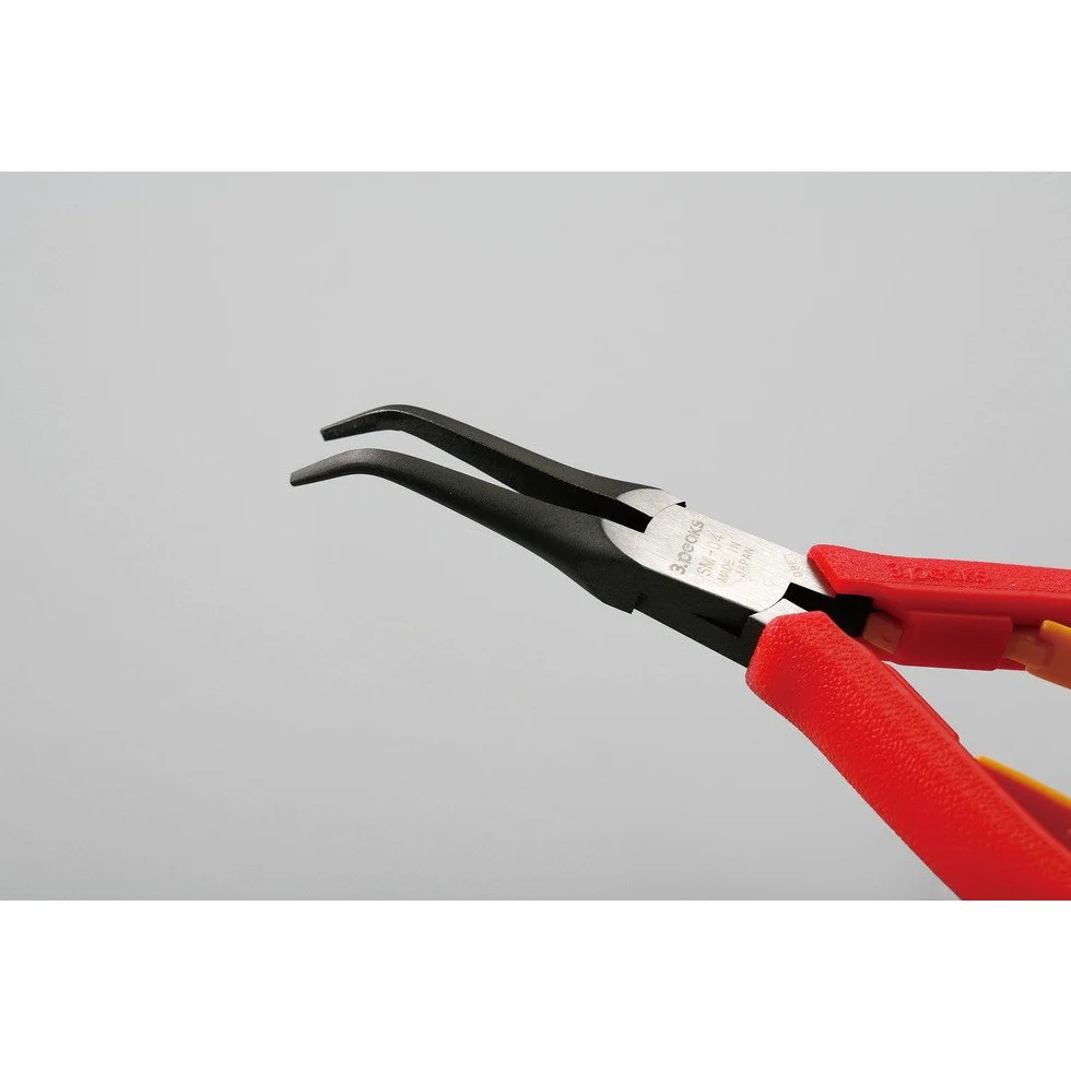 3.peaks -04A wygięte szczypce igłowe, plastikowa sprężyna w zestawie, 5,1 cala (130 mm)
