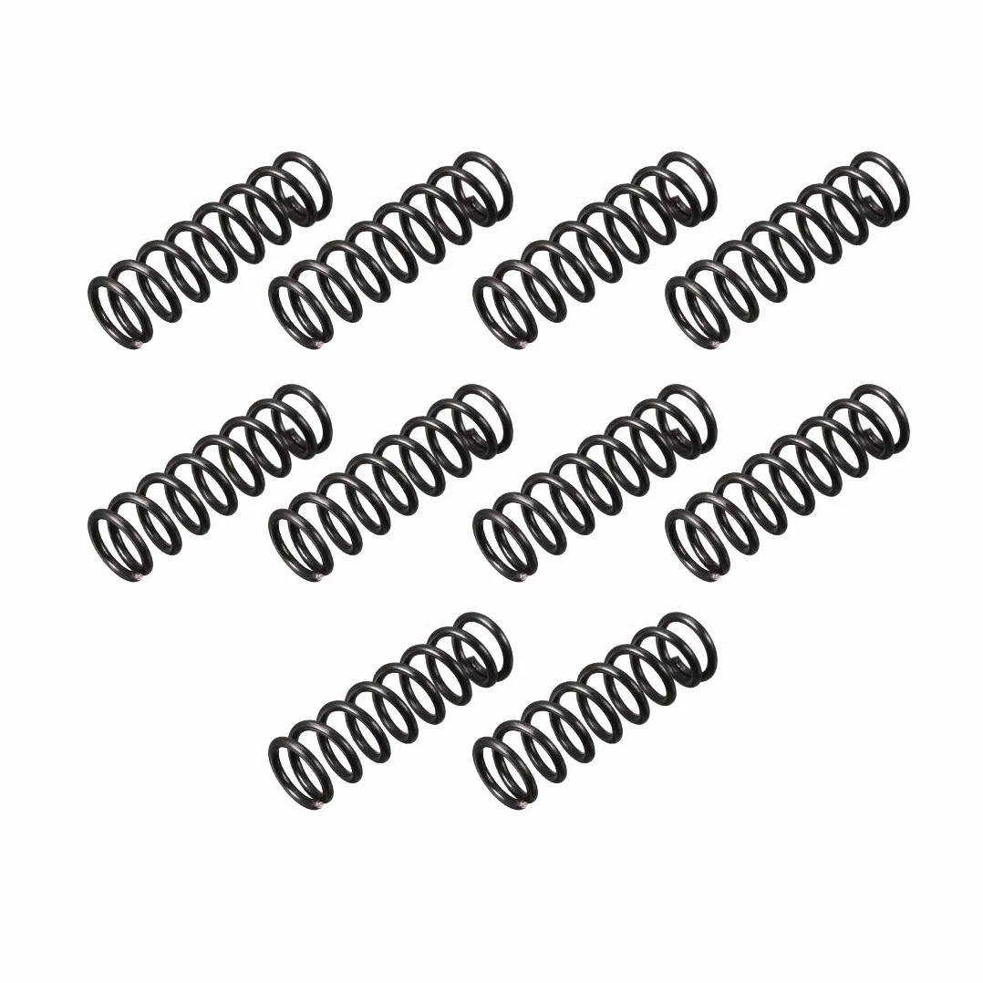 sourcingmap Sprężyna kompresyjna - 1,2 mm średnica drutu, 9 mm średnica zewnętrzna 30 mm wolnej długości sprężyna sprężyna, czarna, 10 szt.
