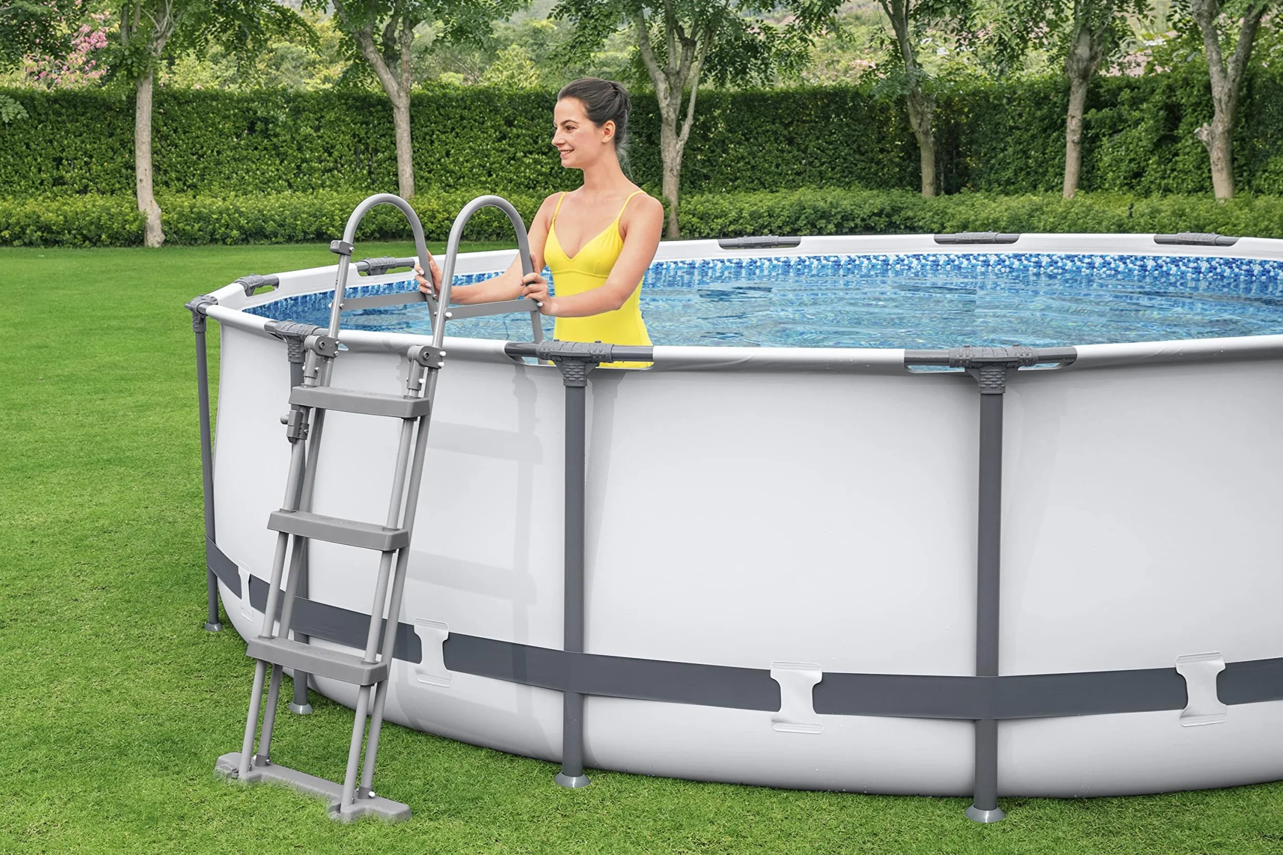 Bestway Drabina basenowa, 106 cm nad ziemią drabina basenowa ze stopniami, łatwy montaż stopni basenowych