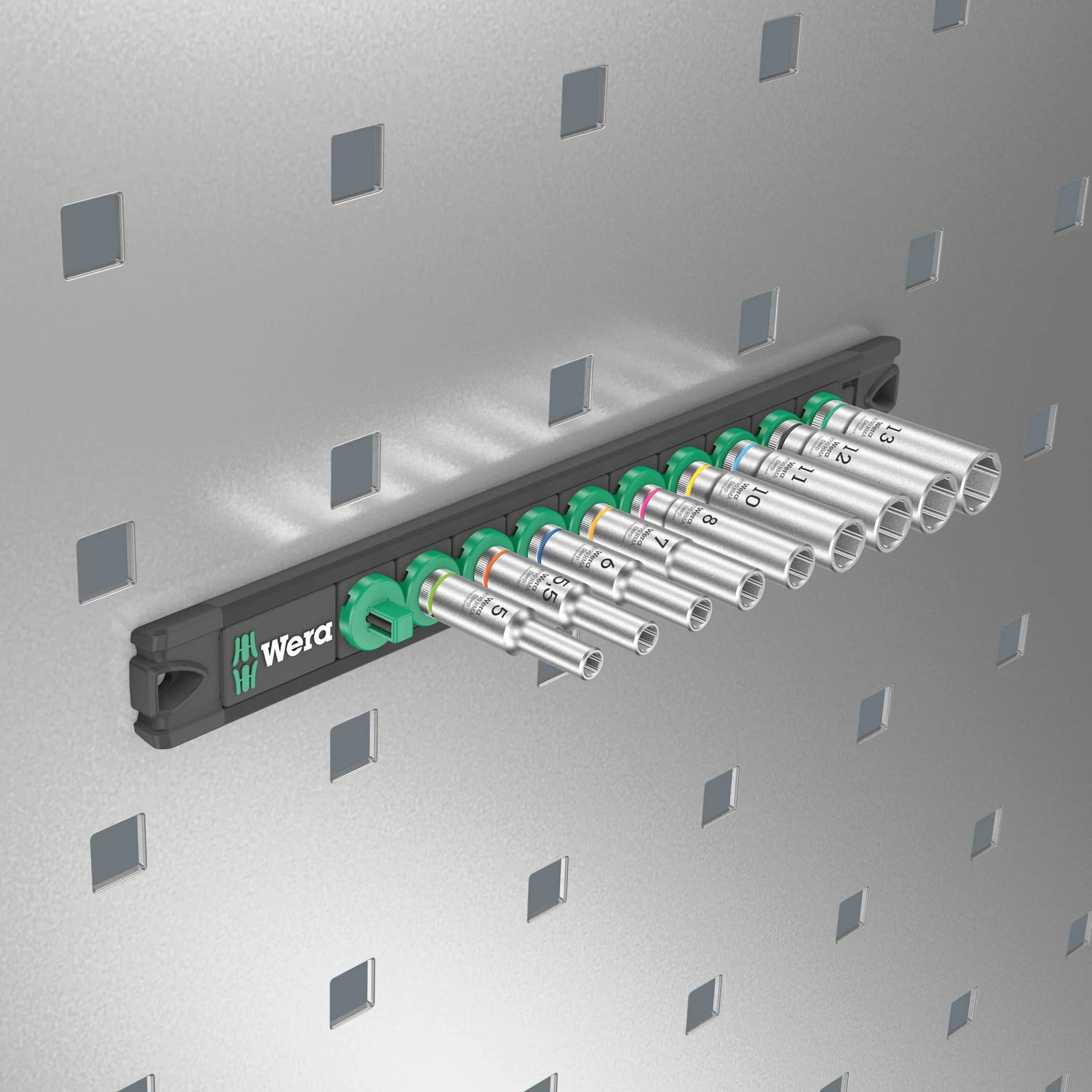 Wera 05005410001 listwa magnetyczna z nakrętkami A Deep 1 zestaw nasadek nasadowych, napęd 1/4", 9-częściowy