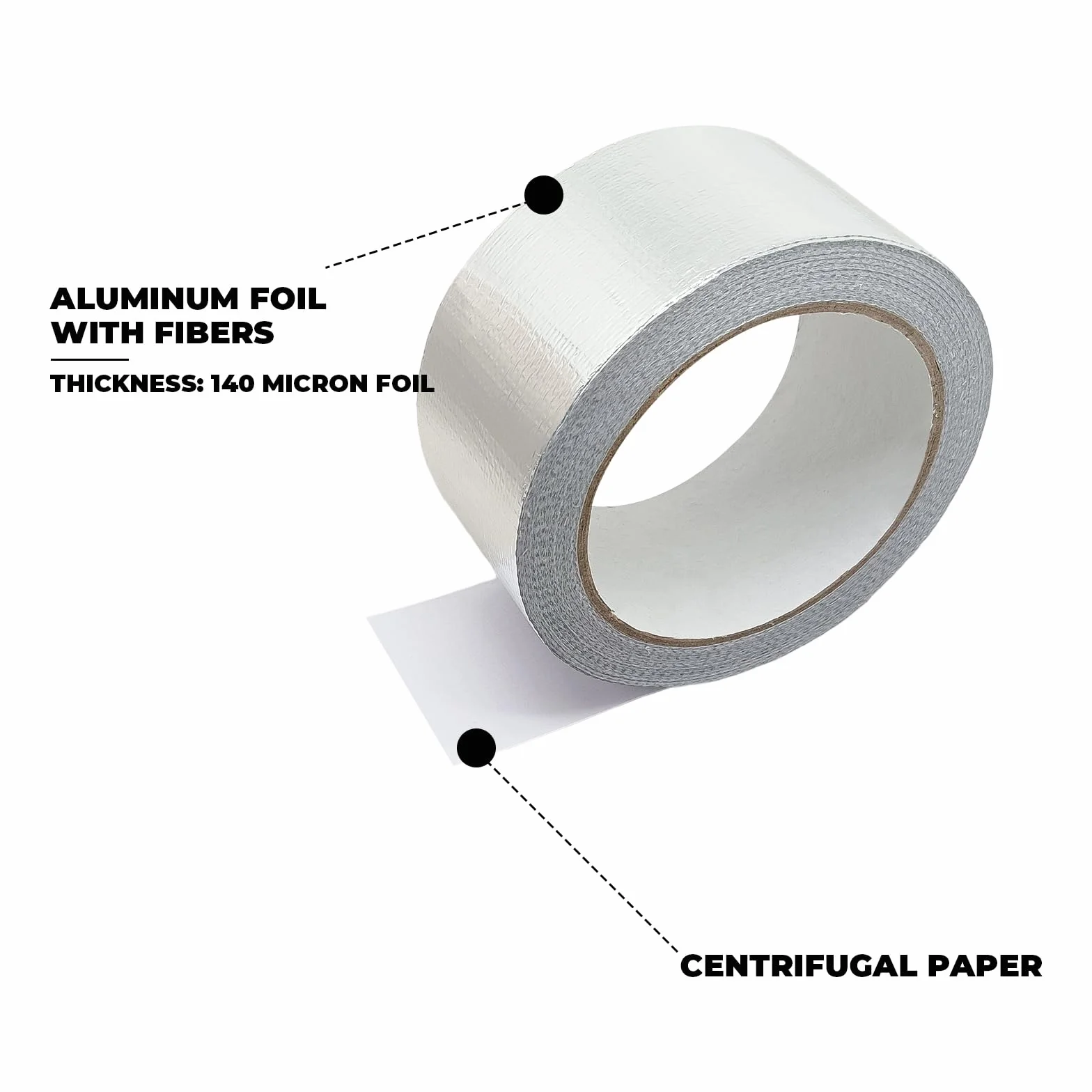 Taśma aluminiowa, taśma termoizolacyjna, 50 mm × 20 m, włókno szklane, odporne na wodę, starzenie i rozdarcie, do uszczelniania i izolacji termicznej