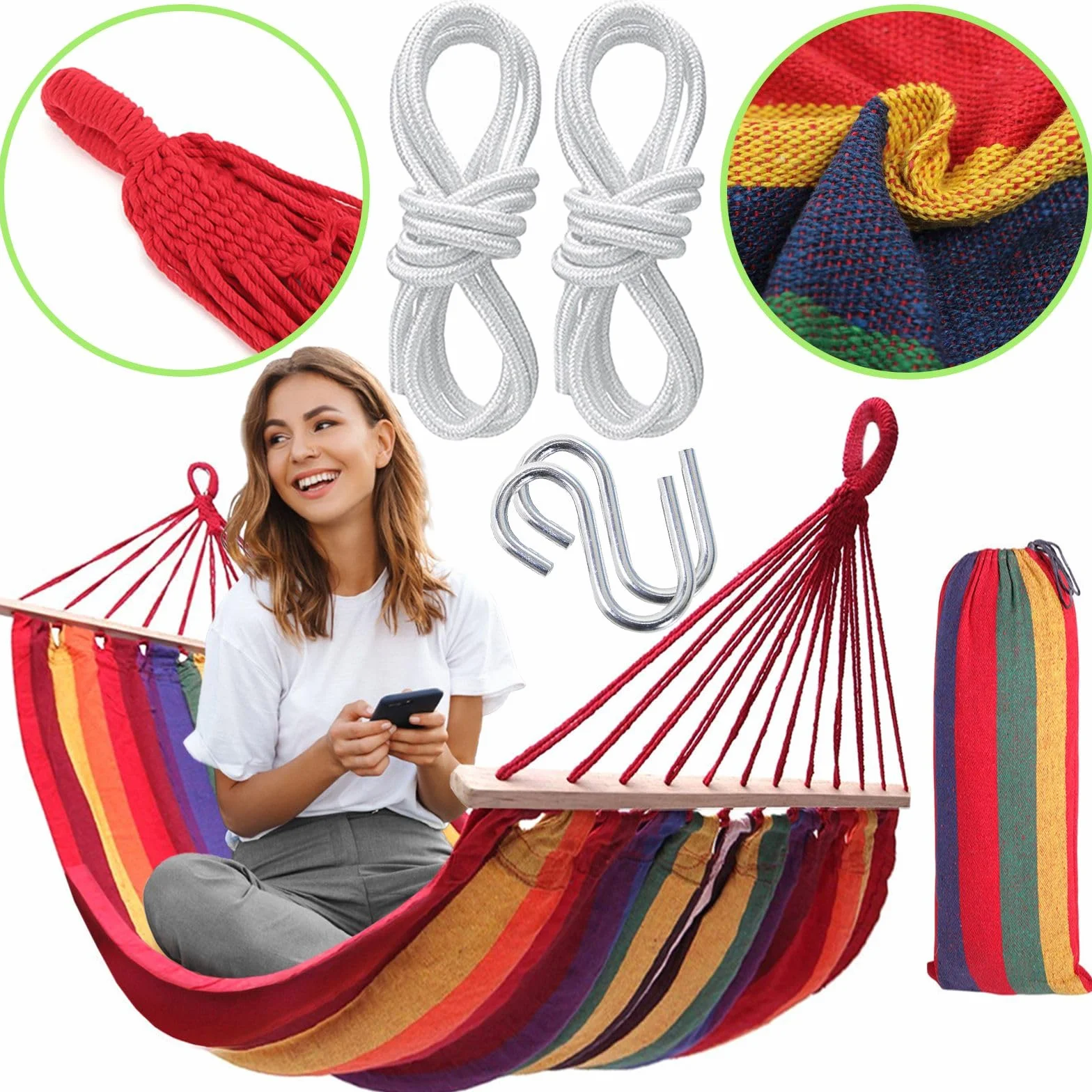 Tutumi Hamak 2 osobowy 240x150x1 cm Żółty