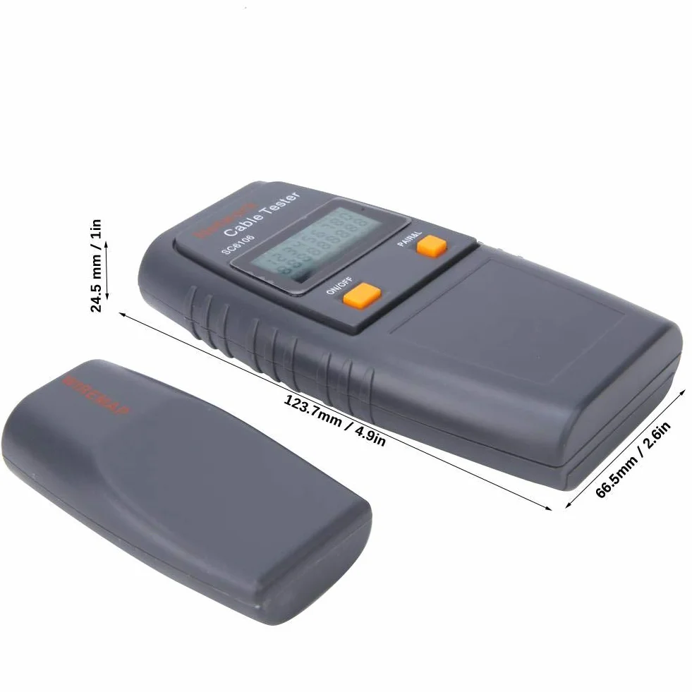 Tester kabli Lokalizator linii RJ11 RJ45 SC6106 Tester sieci LAN Tester kabli przewodowych Test linii elektrycznej z wyświetlaczem LCD