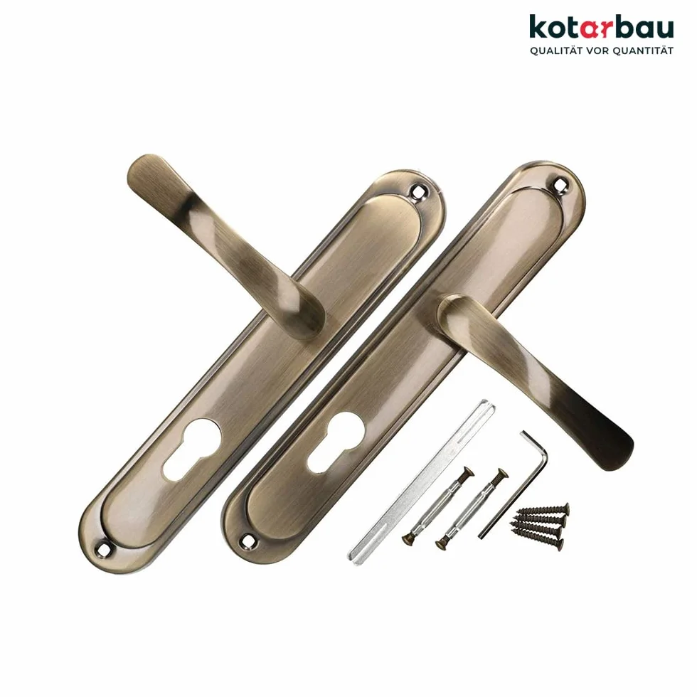 KOTARBAU Klamka 90 mm PZ klamka do drzwi Patin okucie drzwiowe Klamka do drzwi Zestaw klamek Długi szyld Zestaw klamek do drzwi wewnętrznych Drzwi Zewnętrzne Uchwyt Okucie bramy