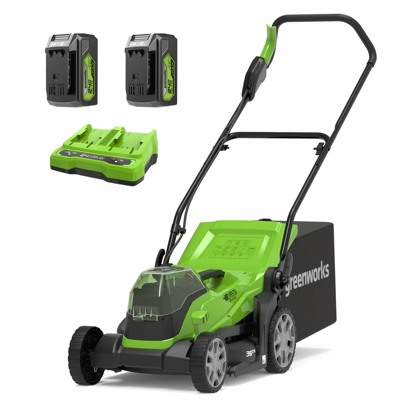 Greenworks G24X2LM36K4X Kosiarka Akumulatorowa 36cm 40L 2x24V 4Ah