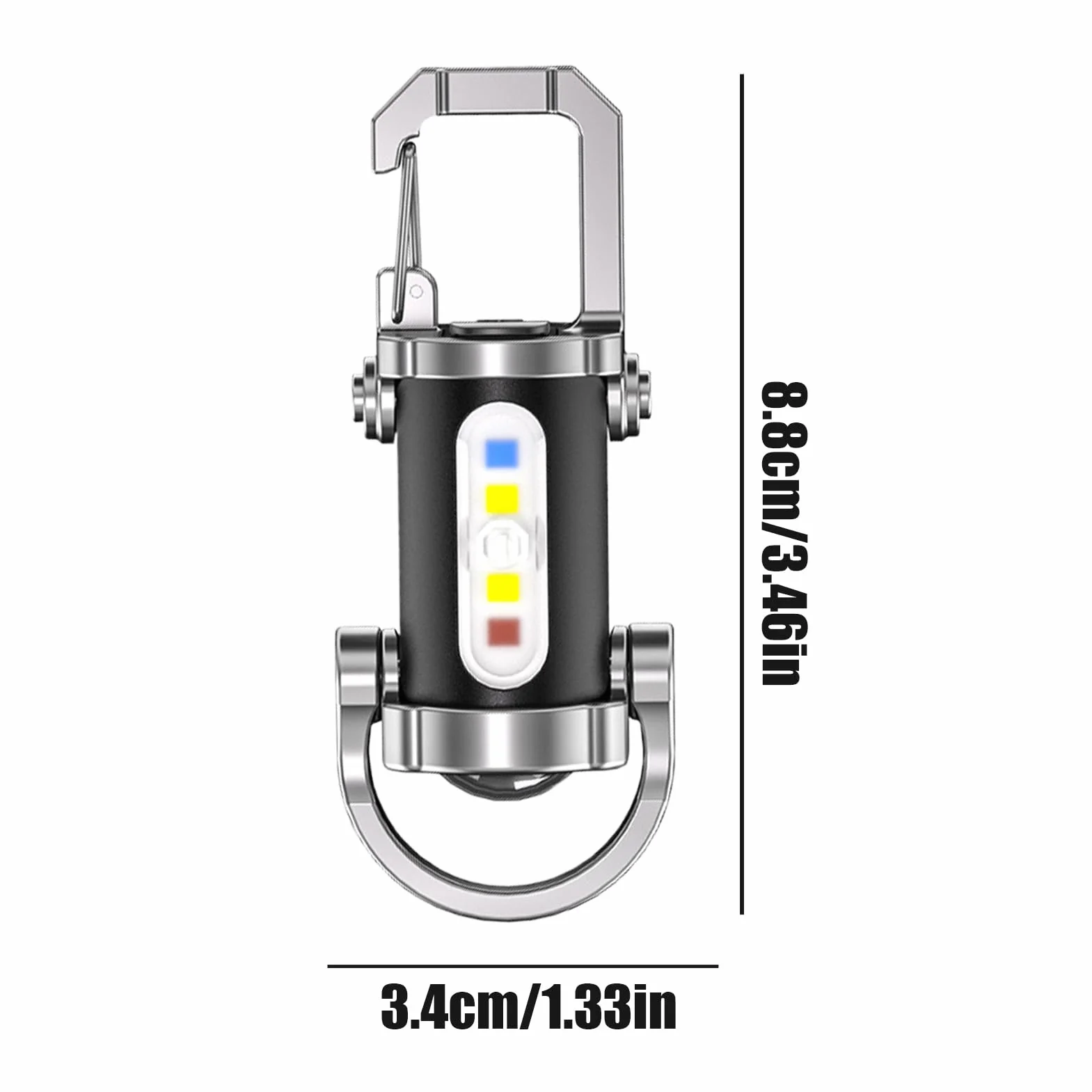 Brelok LED - Kieszonkowe światło LED - kompaktowa jasna lampa ładowalna latarka 3 tryby dla kobiet mężczyzn noc na świeżym powietrzu turystyka impreza