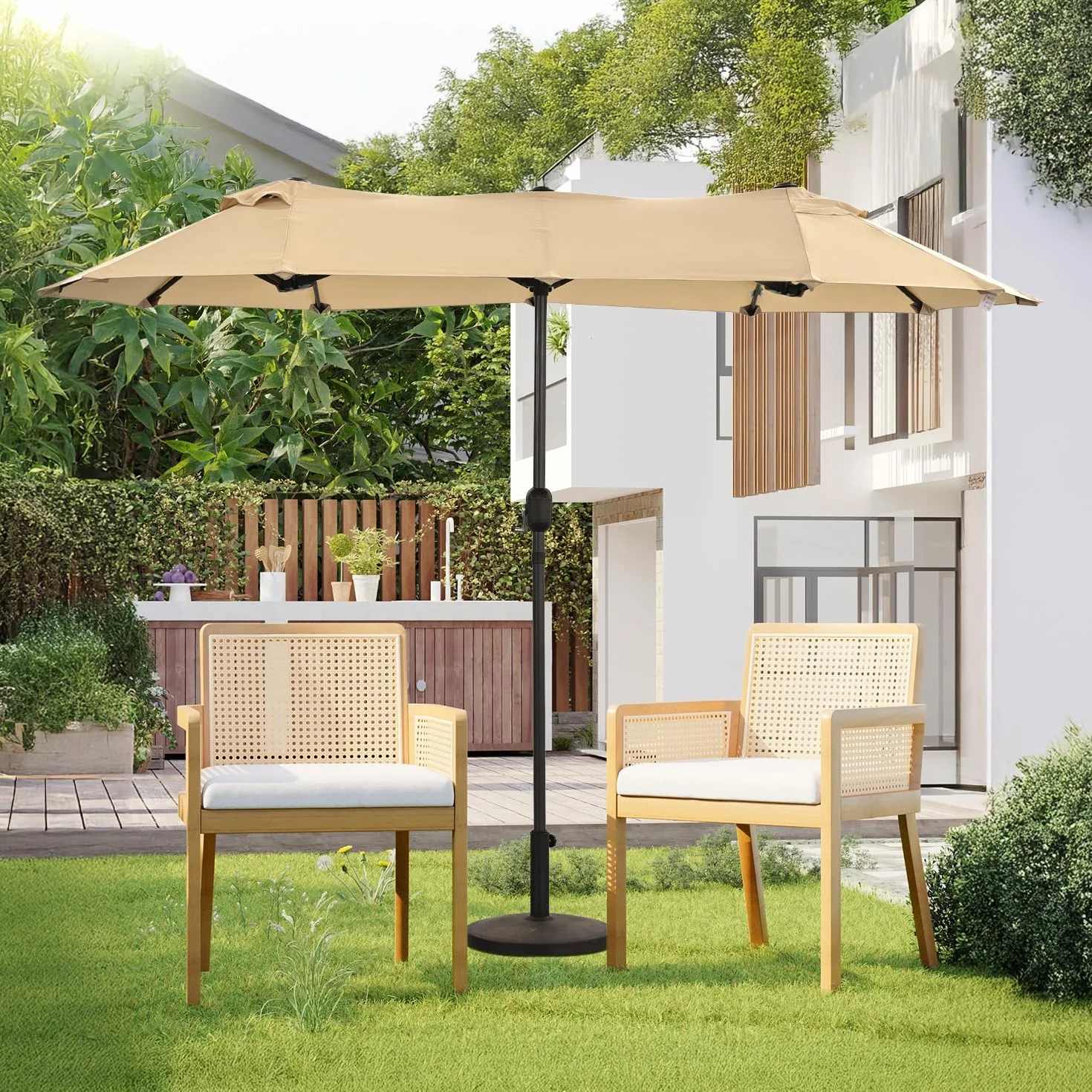 Angel Living parasol przeciwsłoneczny 297 x 153 cm ogrodowy tarasowy UV50+