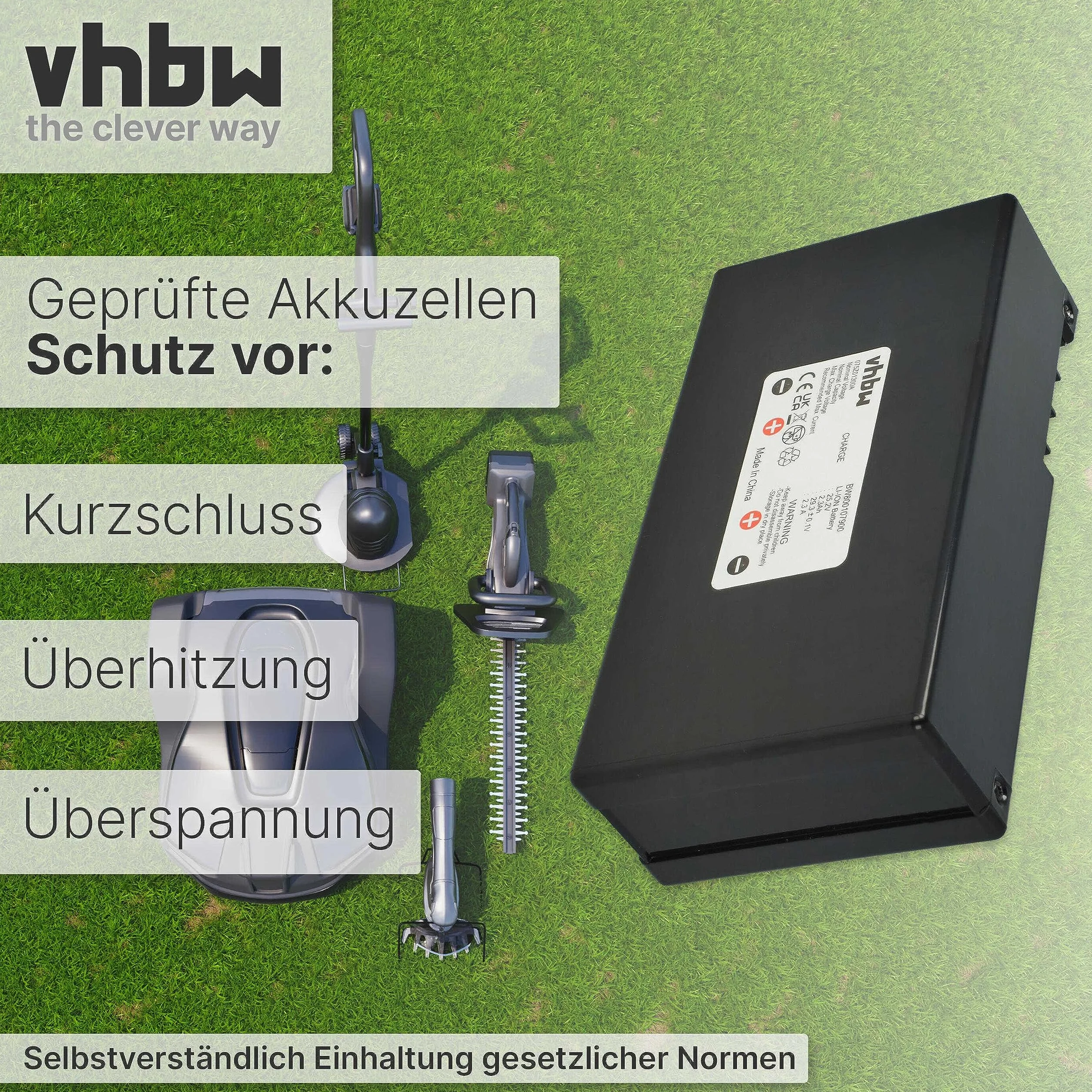 vhbw akumulator kompatybilny z Agro R800Li & Ambrogio Alex, L30, L30 Elite, L50, L75, L85 Deluxe Edition - zamiennik dla Zucchetti 075Z01300A (Li-Ion, 2300 mAh)