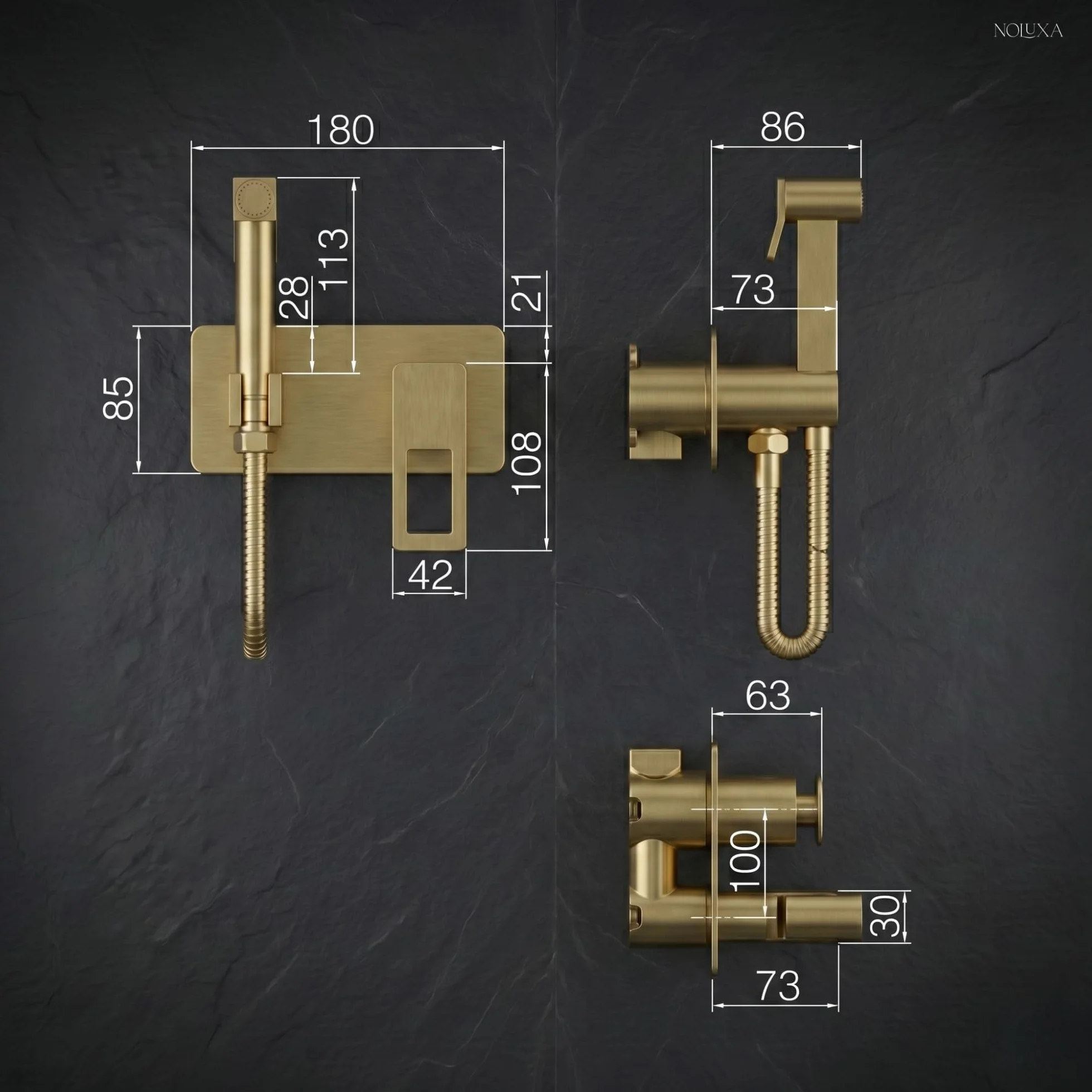 IMEX kran bidetowy, bateria bidetowa, bateria bidetowa, bateria bidetowa z mieszaczem ciepłej i zimnej wody, bateria Bidet, łatwa instalacja, seria szwedzka, kolor czarny matowy