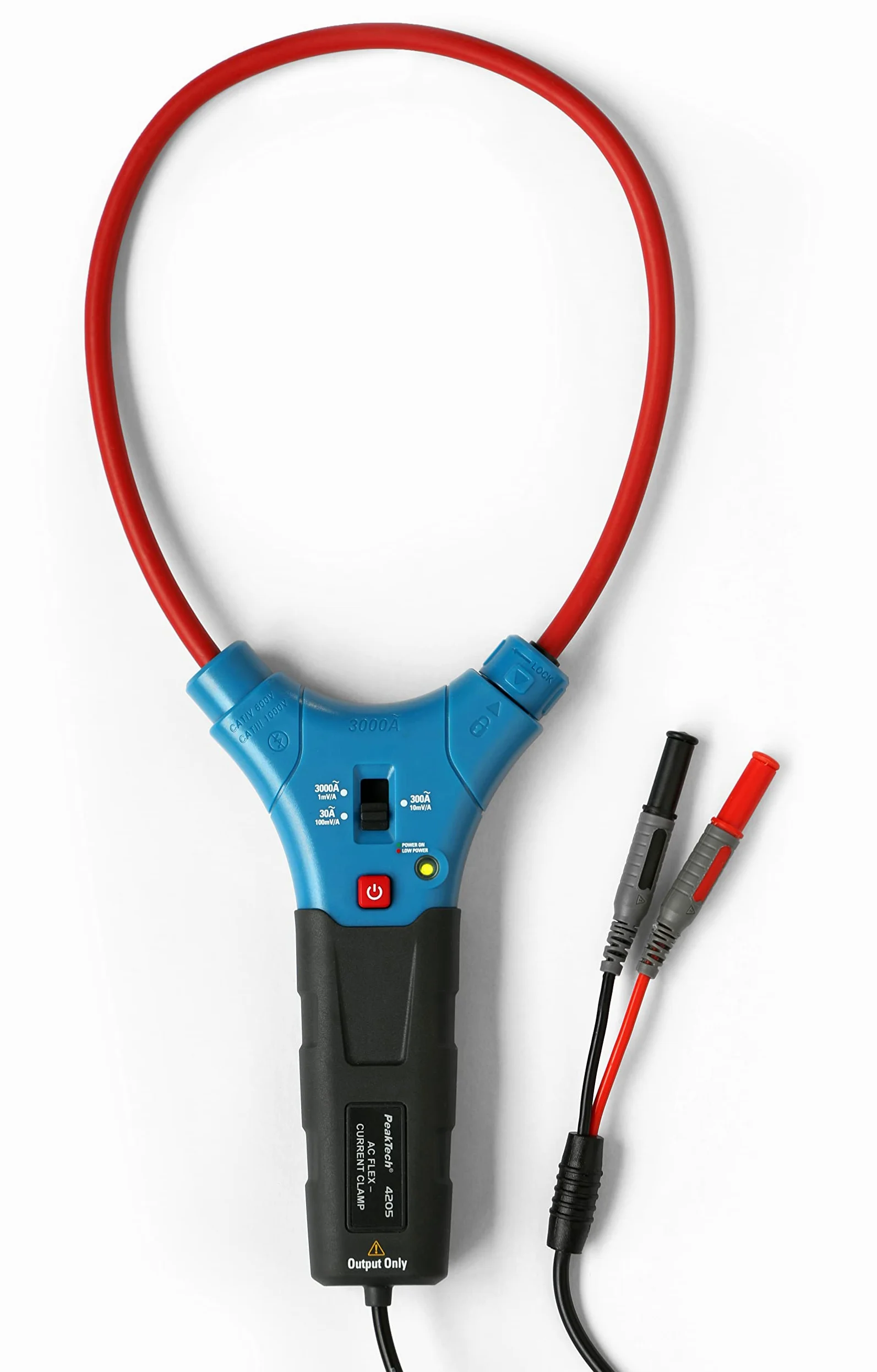 PeakTech 4205 – elastyczny adapter 30/300/3000 A AC do multimetru, wtyczka 4 mm, miernik prądu, szczypce do miernika cyfrowego, amperomierz, P 4205