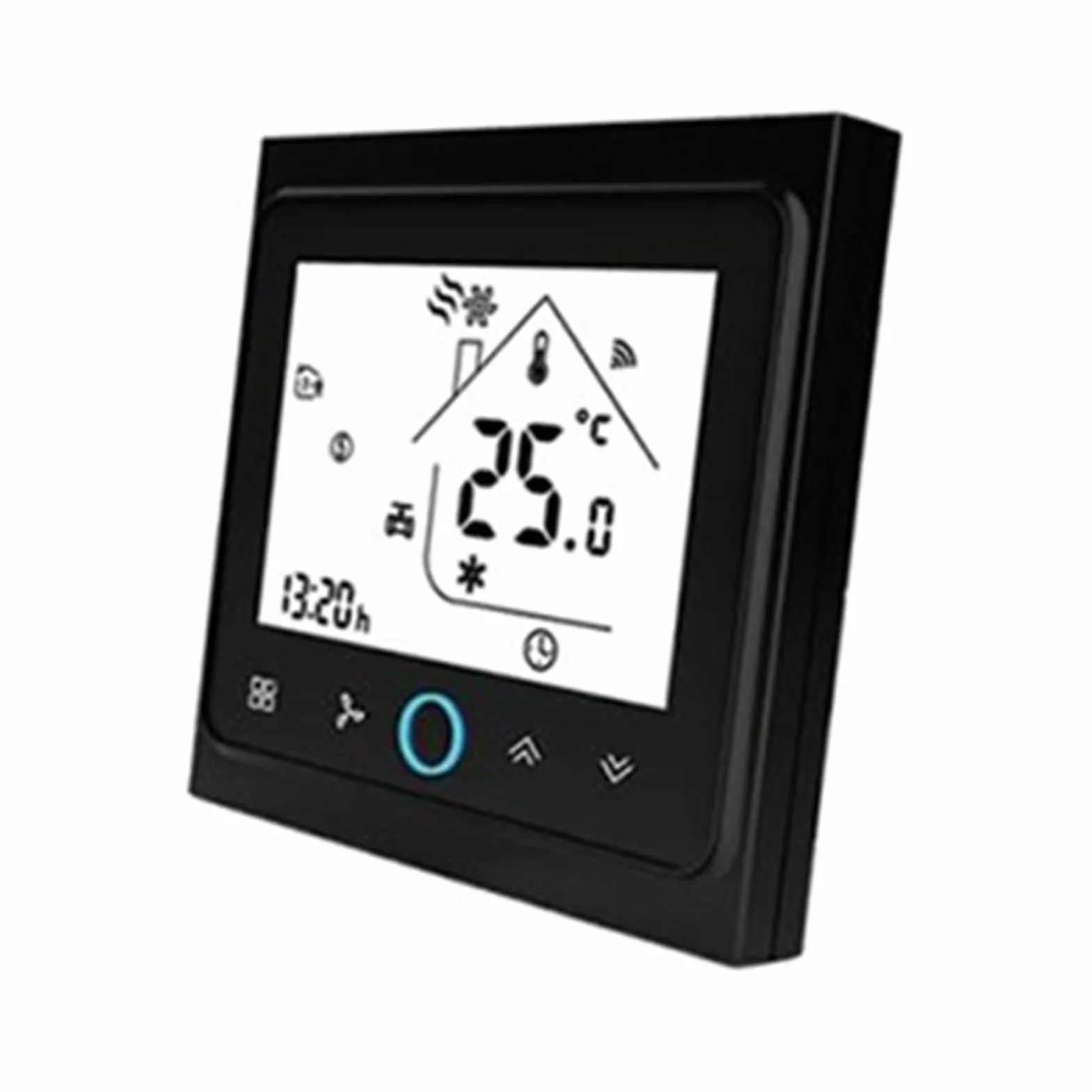 Inteligentny termostat pokojowy WiFi Inteligentny dotykowy termostat Temperatura Pilot zdalnego sterowania Ogrzewanie Klimatyzacja Termostat łAtwy W UżYciu(BAC002-4-Black)