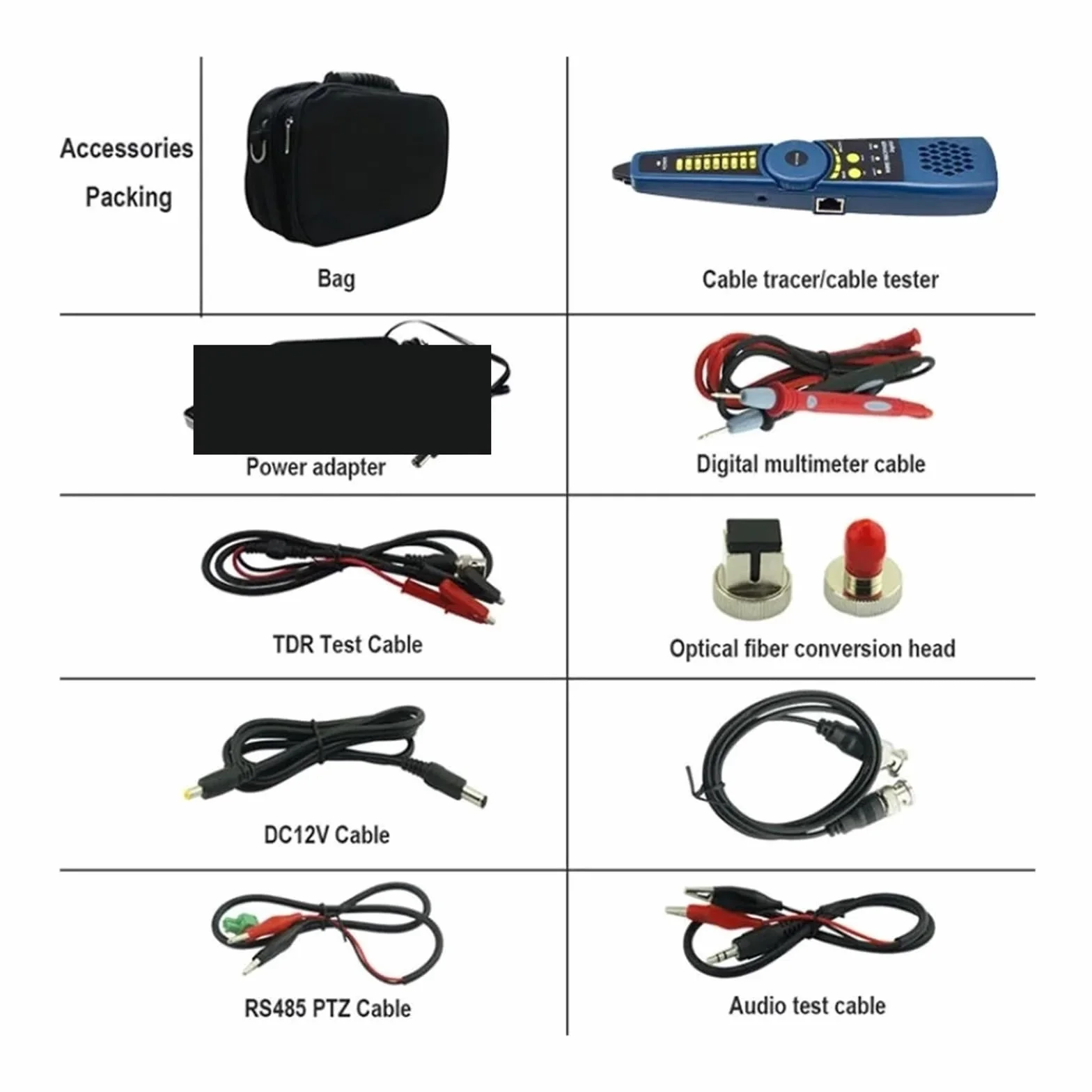 Tester CCTV, 7-calowy 4k CCTV IPC Tester 8MP | Z TVI CVI SDI CVBS IP AHD 6 W 1 Monitor testera kamery z POE UTP TDR Miernik mocy optycznej do testowania kamer CCTV i IP.
