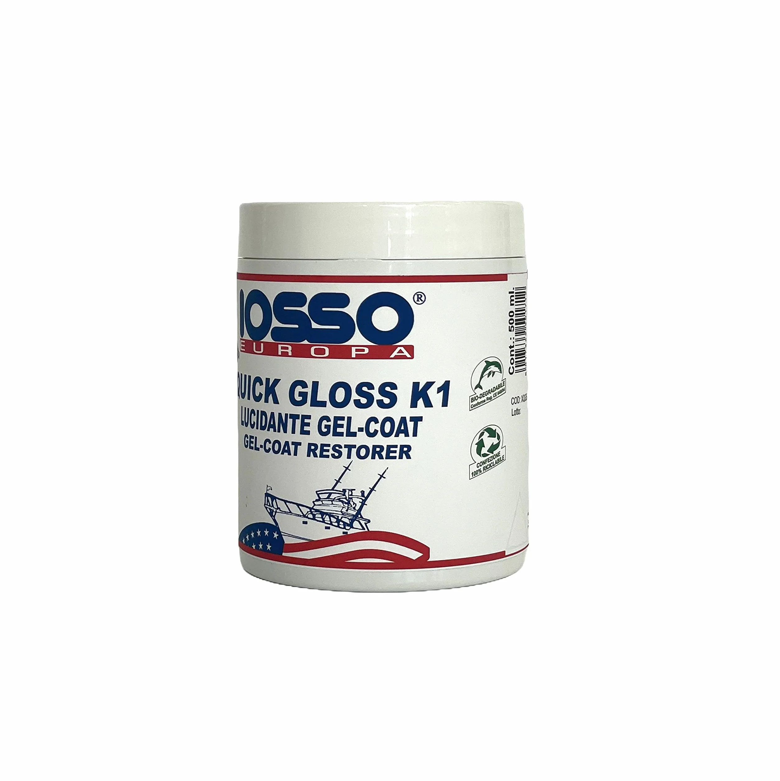 IOSSO XQG5 pasta polerska do włókna szklanego unisex – dla dorosłych, biała, 500 ml