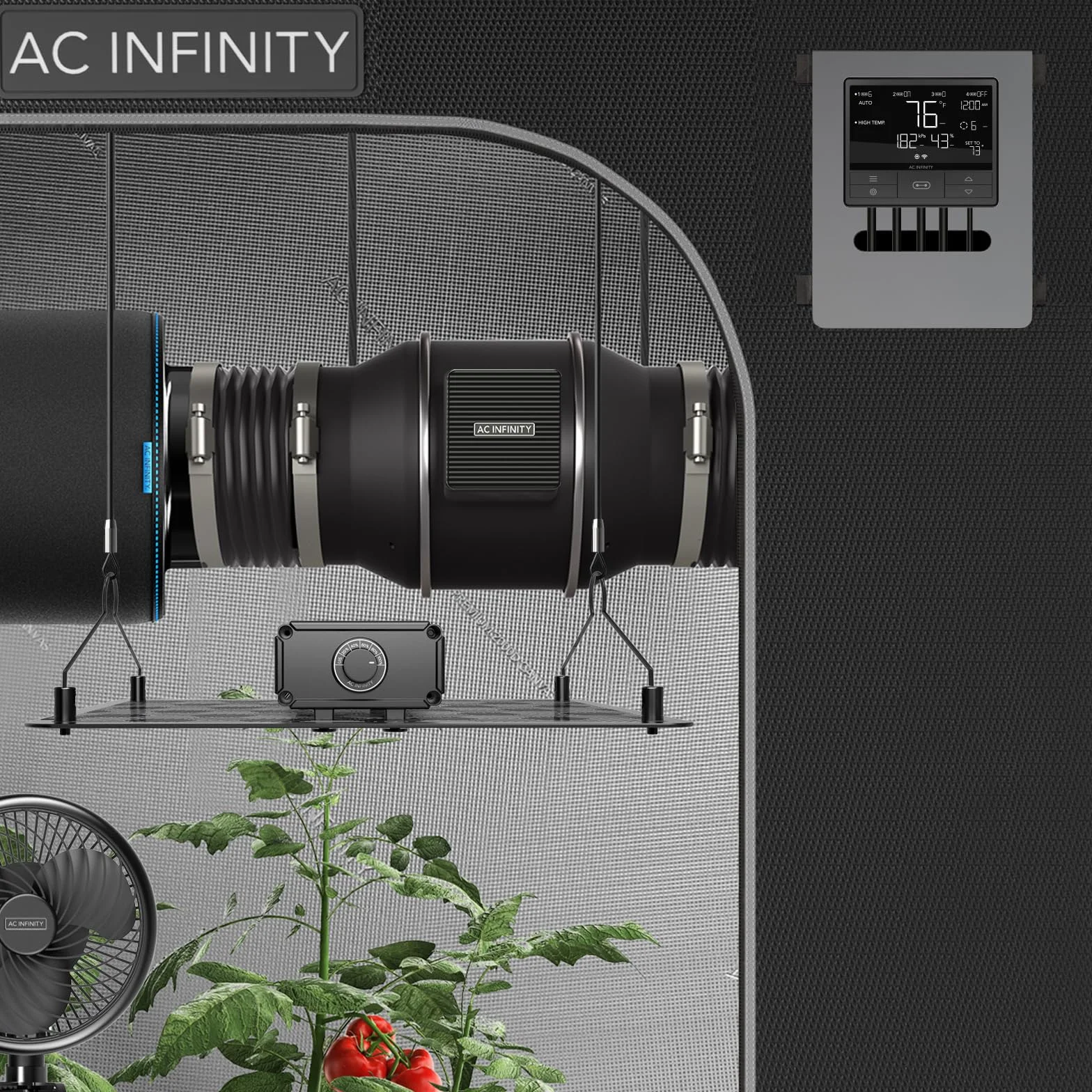 AC Infinity CLOUDLINE PRO T8 cichy wentylator kanałowy 200 mm z kontrolerem VPD