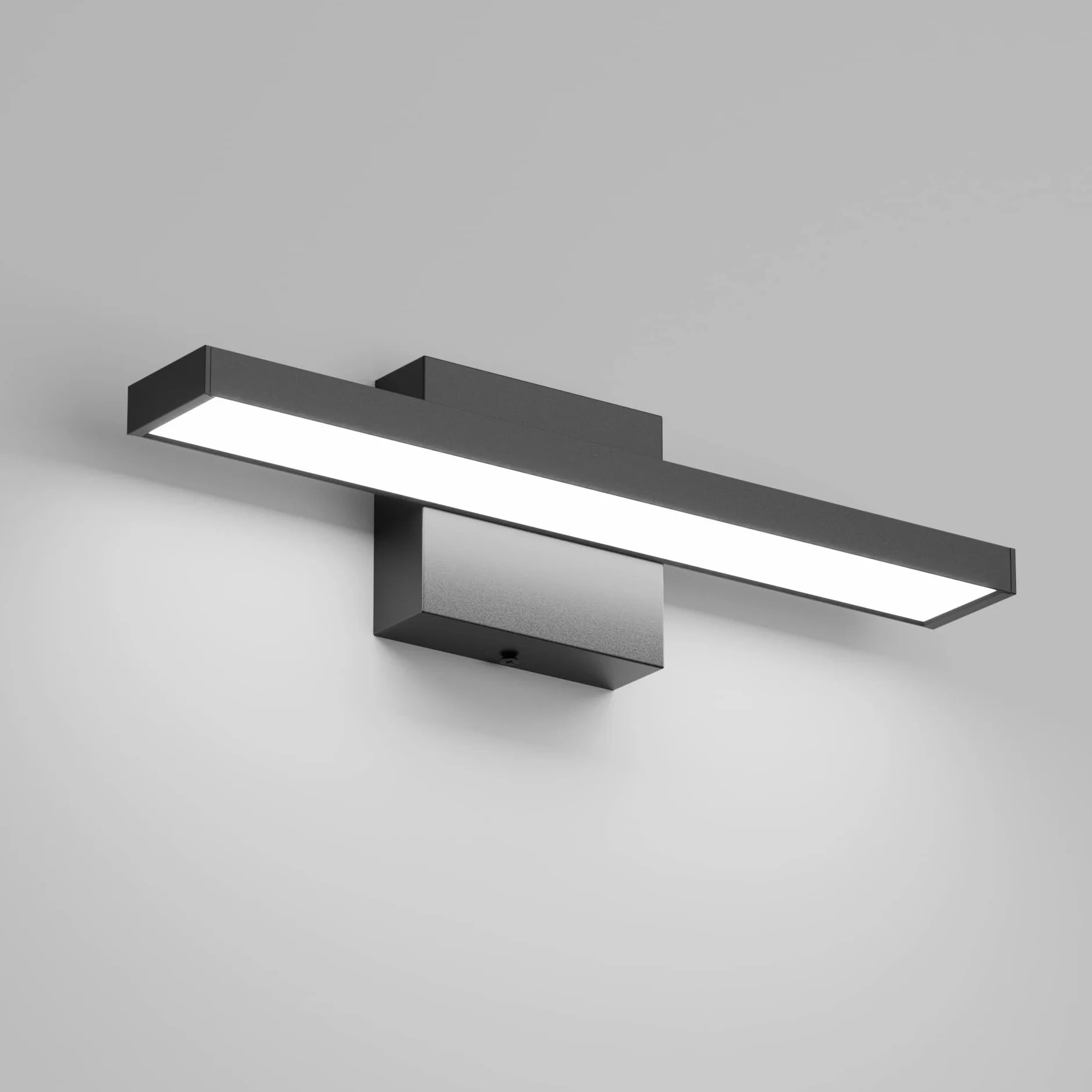 Klighten Lampa LED do lustra łazienkowego, 40 cm, 12 W, 1080 lm, nowoczesne lustro łazienkowe, IP44, 6000 K, zimna biel, 60 diod LED, 110-240 V, czarna
