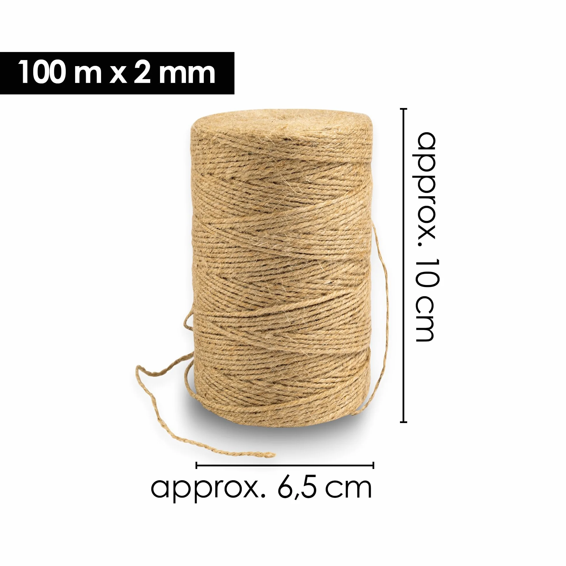 OfficeTree sznurek jutowy do rękodzieła, brązowy sznurek, sznurek ogrodowy, naturalny produkt do gospodarstwa domowego, ogrodu, rękodzieła, dekoracji (1 rolka)