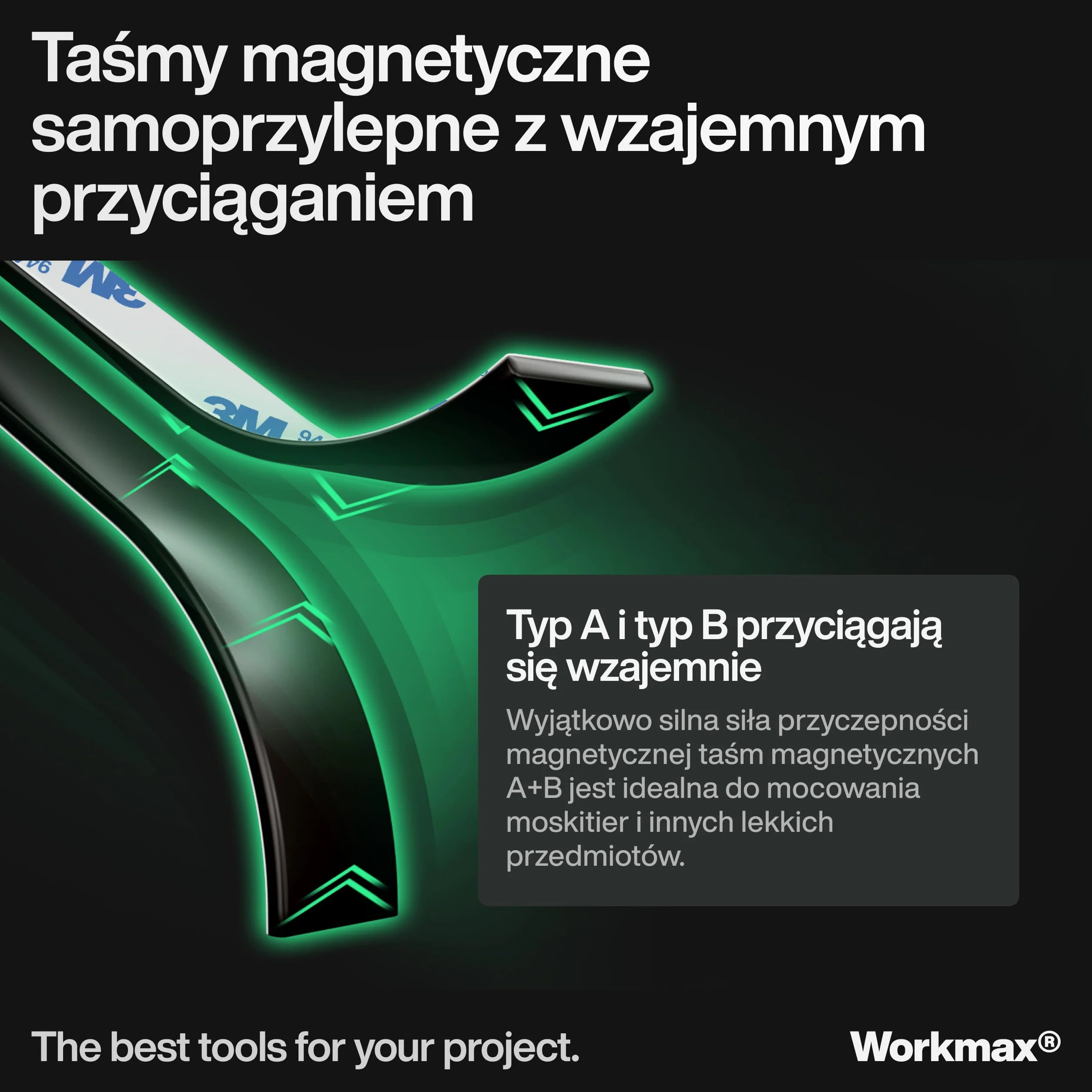 A+B Taśma magnetyczna do moskitier i moskitier (2+2 metry) | Paski magnetyczne silnie samoprzylepne | Taśma magnetyczna z wzajemnym przyciąganiem