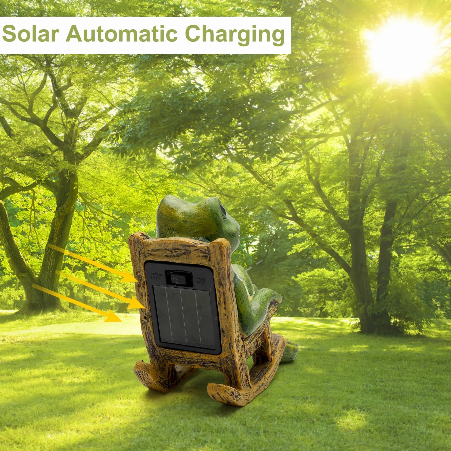 HENGBIRD Dekoracyjna żaba solarna LED do ogrodu