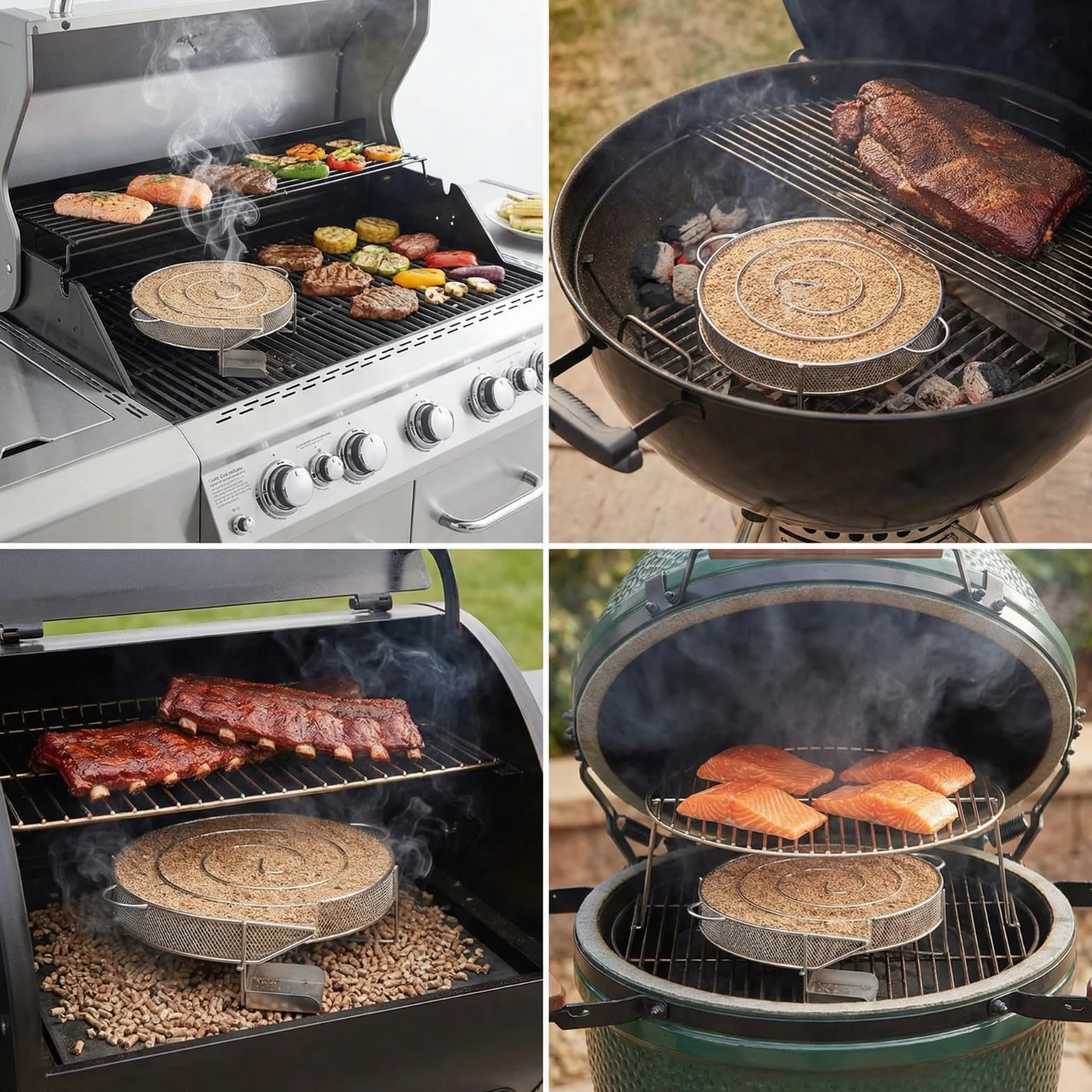 Generator dymu na zimno ze stali nierdzewnej do wędzarni BBQ z 2 haczykami i szczotką