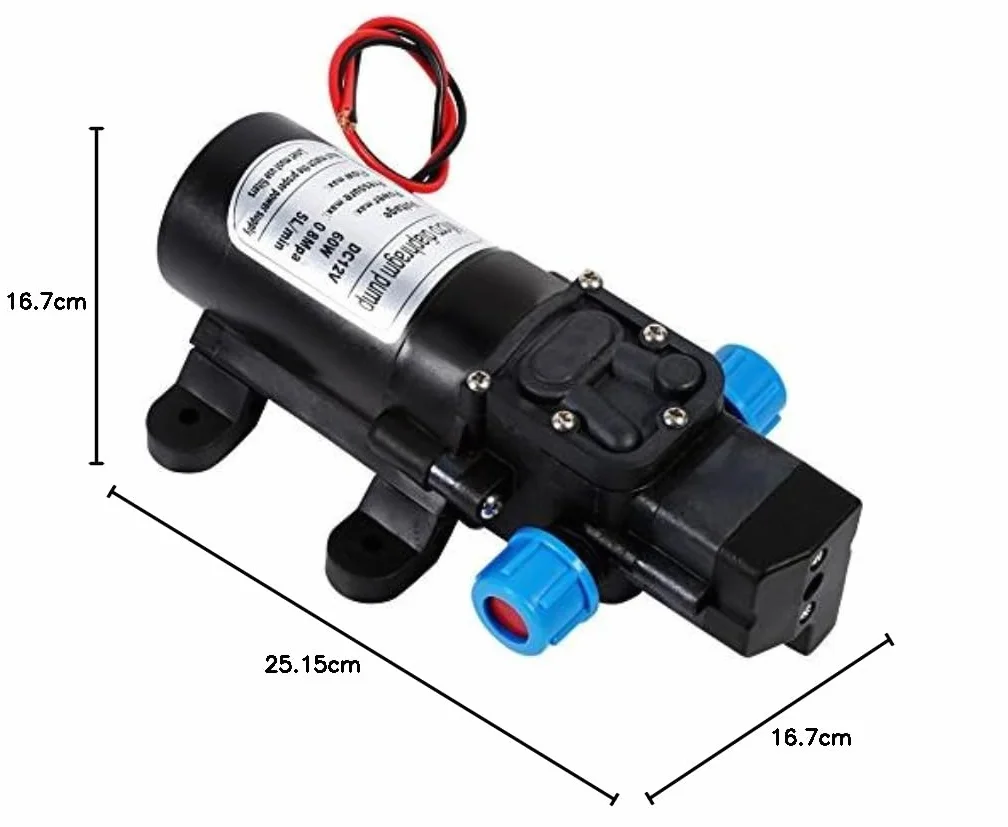 Wysokociśnieniowa Pompa Wodna DC 12V 60W 116Psi Wasserpumpe 12v Shurflo Samozasysająca Pompa Wodna Odpowiednia do Zaopatrzenia w Wodę Układu Słonecznego Itp.