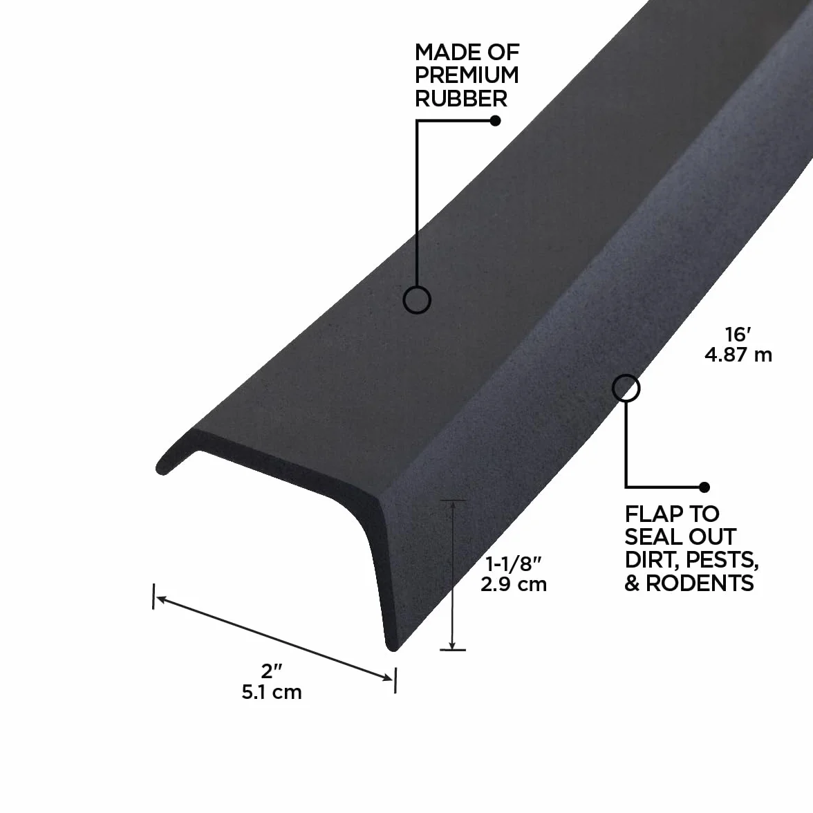 Md 16 Rubber Products Garage Door Bottom Seal 03749