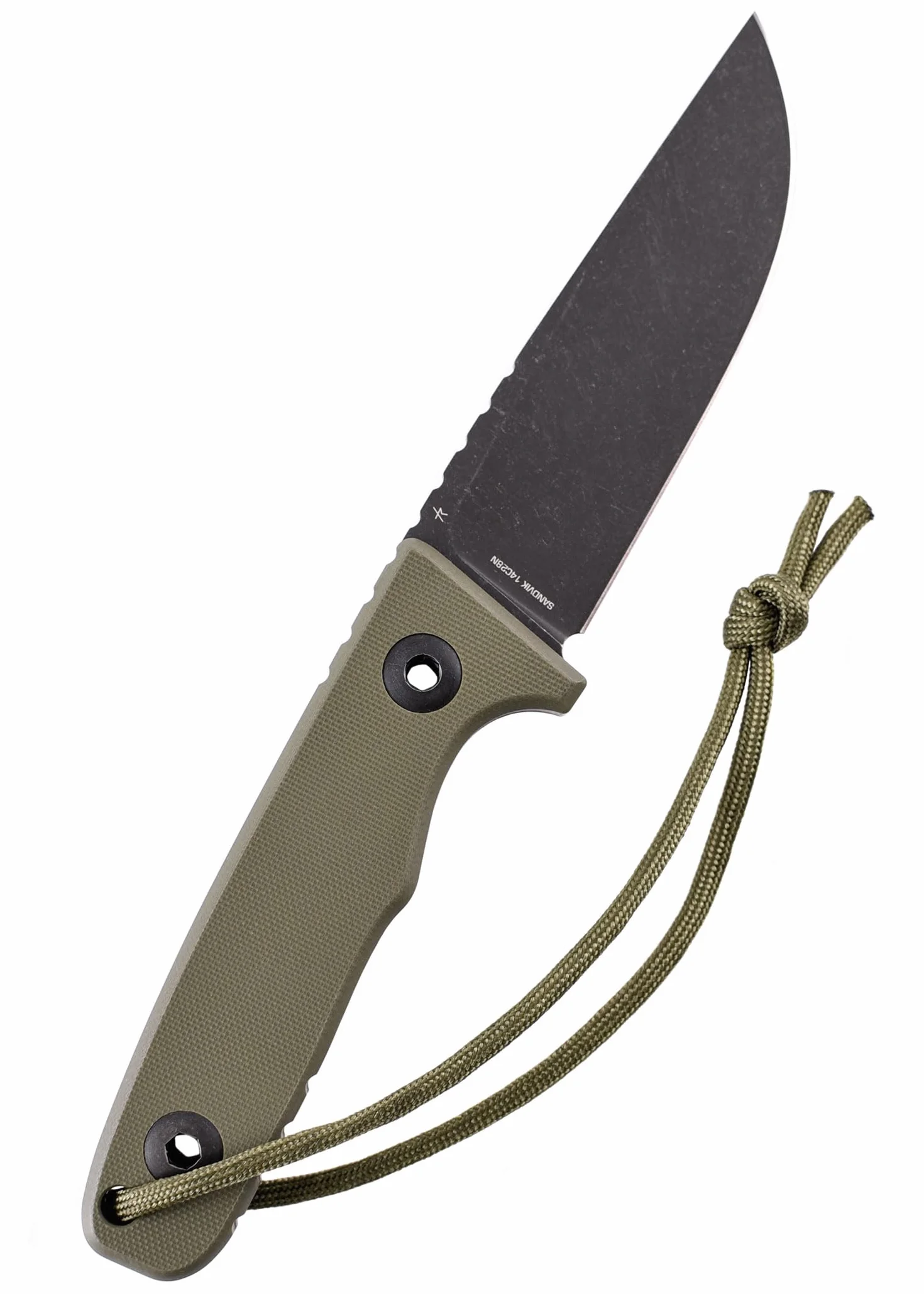 SCHNITZEL TRI nóż outdoorowy z pochwą Kydex i systemem nośnym Dangler – nóż Bushcraft, nóż outdoorowy, nóż rekreacyjny dla dorosłych (zielony)