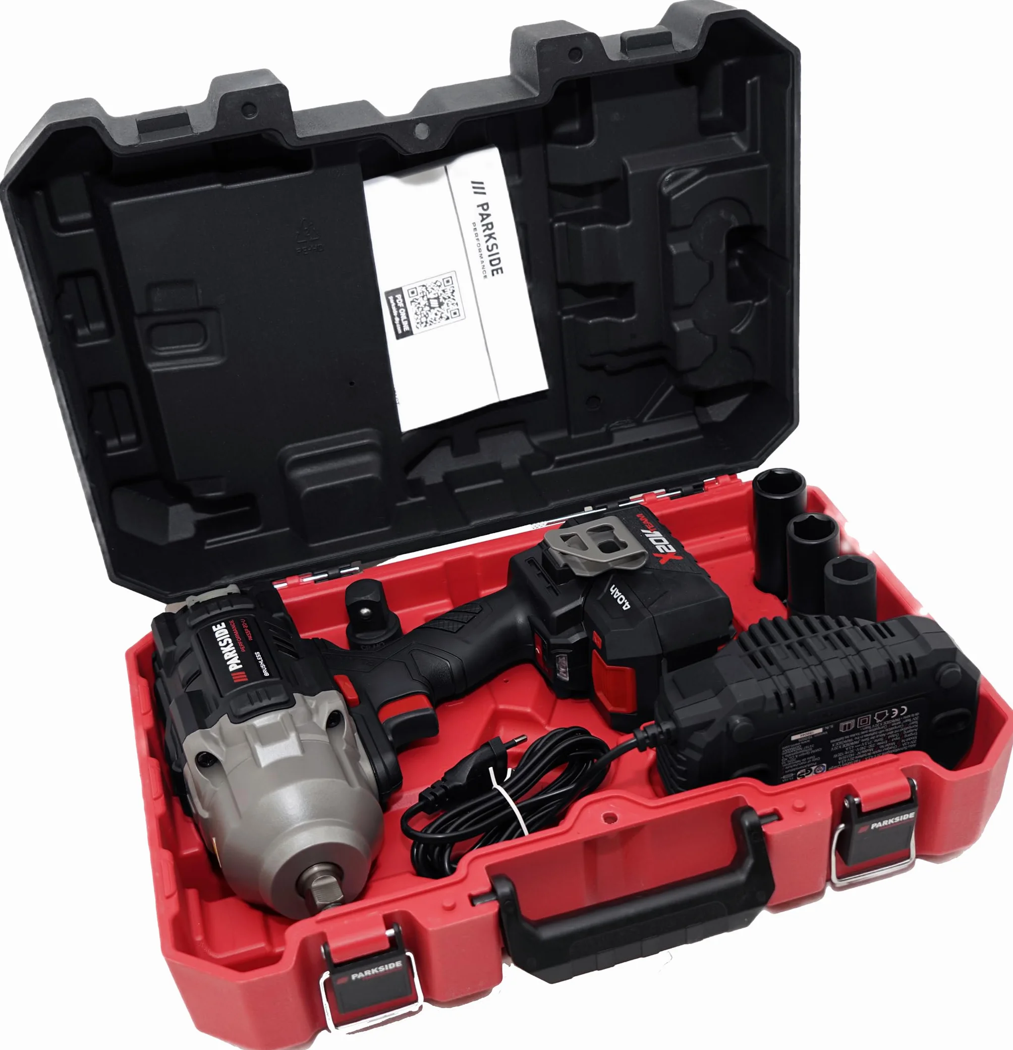 HEADNMORE Oferta dla PARKSIDE PERFORMANCE 20 V akumulatorowa wkrętarka udarowa 1356 Nm 1/2" w zestawie akumulator 4 Ah i ładowarka – X 20 V Team (+ skarpety robocze)
